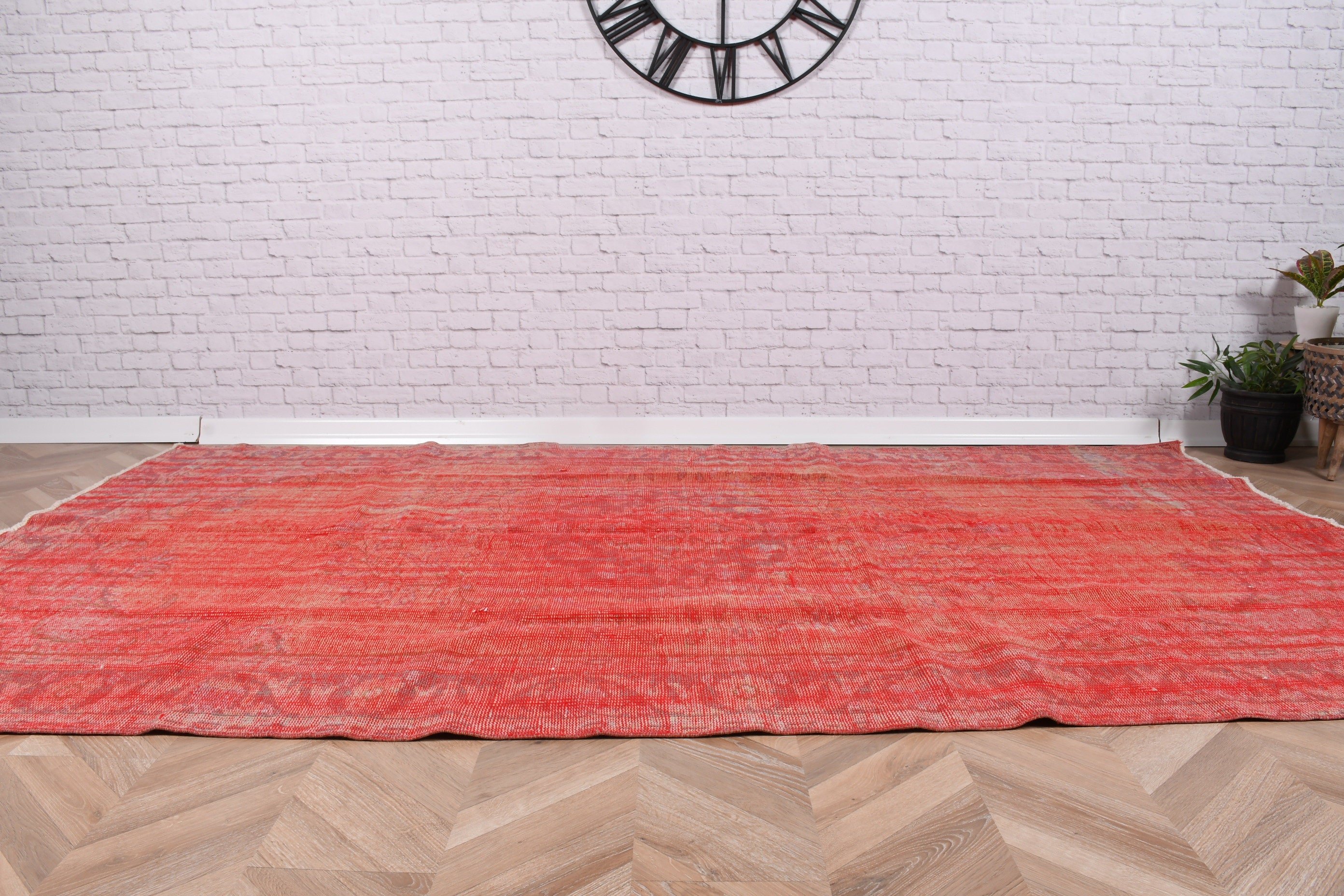 Red Floor Rug, Salon Rugs, Living Room Rug, Vintage Rug, Geometric Rugs, Turkish Rug, Rugs for Salon, Bedroom Rug, 5.5x9.1 ft Large Rugs