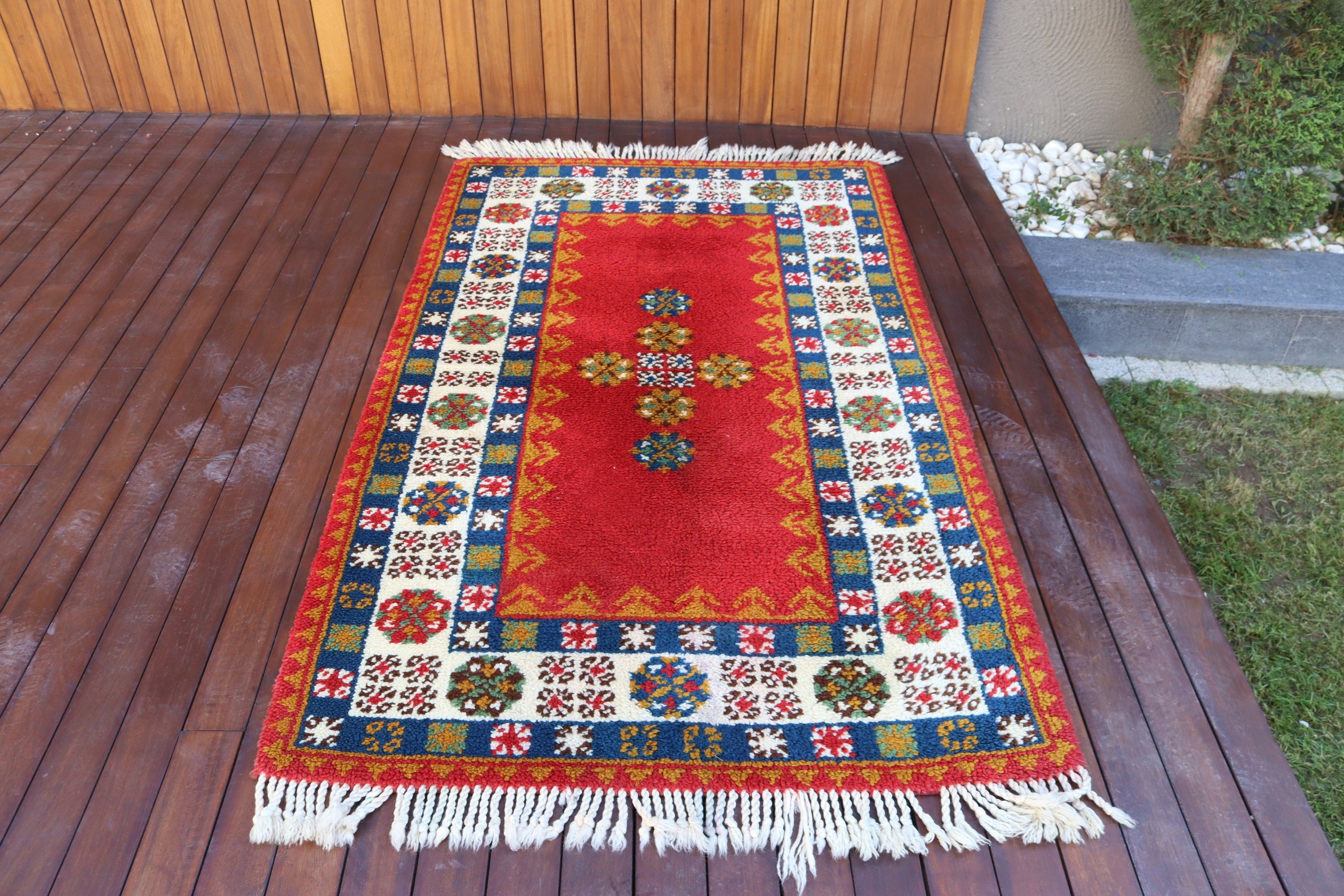 Türk Halısı, İç Mekan Halısı, 3.8x6.4 ft Alan Halısı, Ev Dekorasyonu Halısı, Boho Halıları, Mutfak Halıları, Kırmızı Yatak Odası Halısı, Yemek Odası Halıları, Vintage Halılar