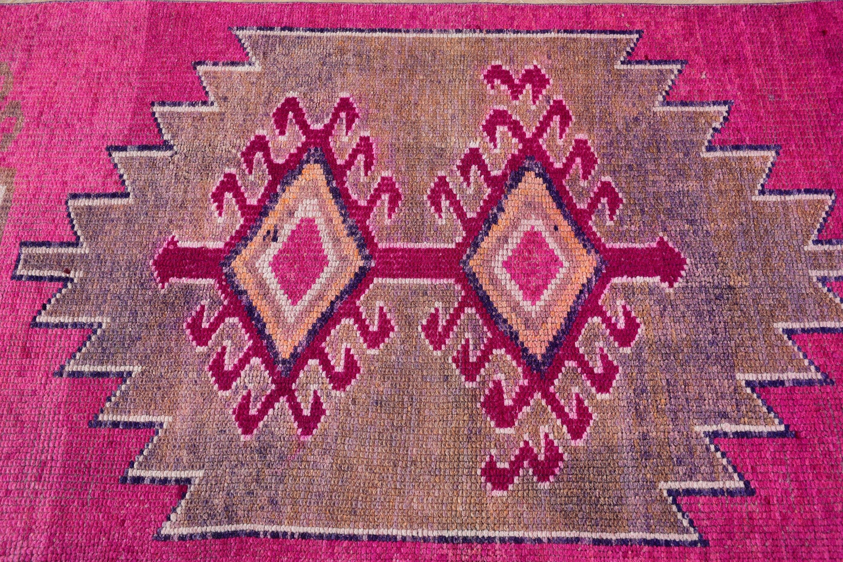 Kitchen Rug, 3x12.3 ft Runner Rugs, Stair Rug, Anatolian Rug, Pink Bedroom Rug, Rugs for Runner, Turkish Rugs, Home Decor Rug, Vintage Rug