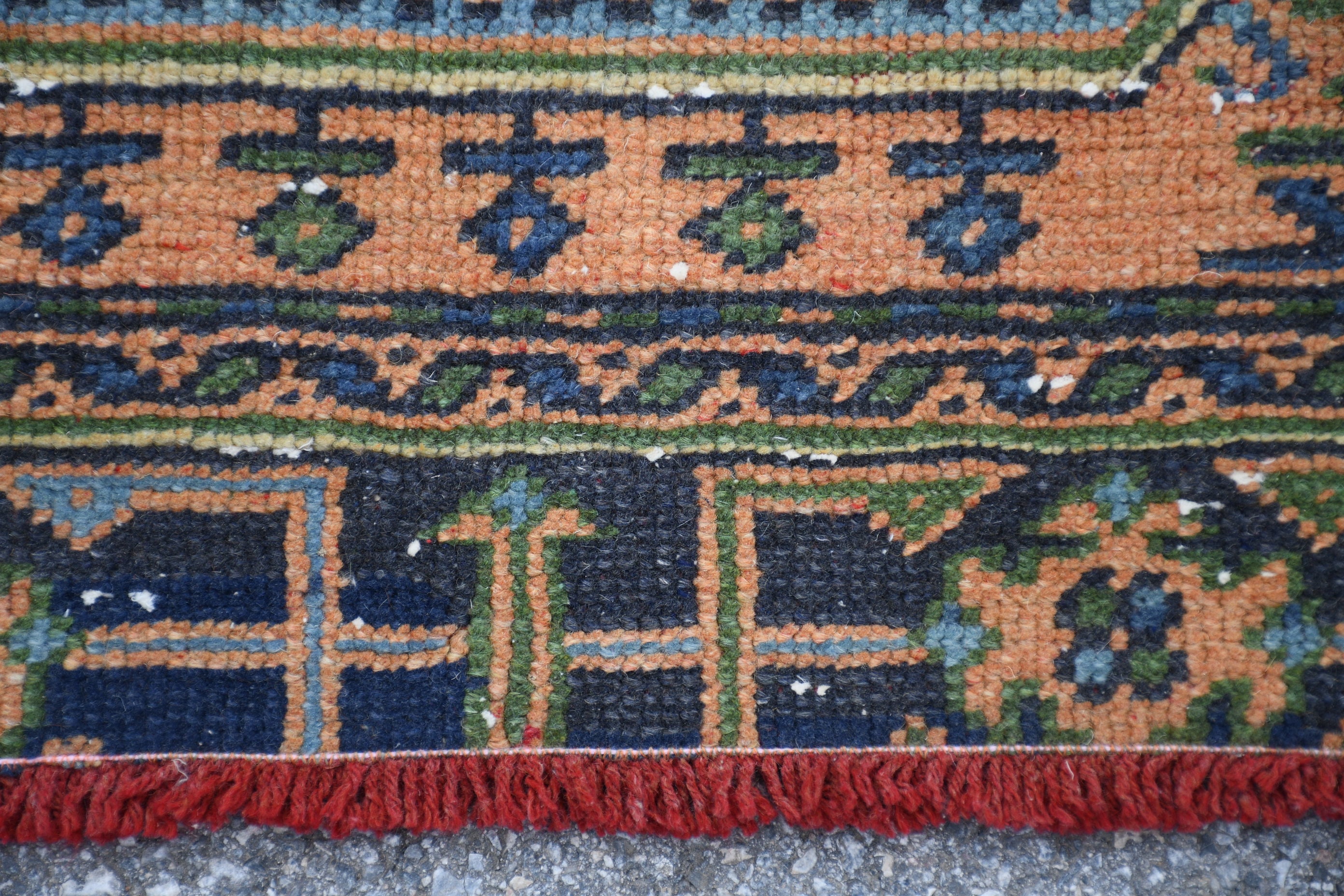 Orange Anatolian Rug, Antique Rug, Organic Rug, Turkish Rugs, Corridor Rug, Hallway Rug, 4x10.8 ft Runner Rugs, Oushak Rug, Vintage Rugs