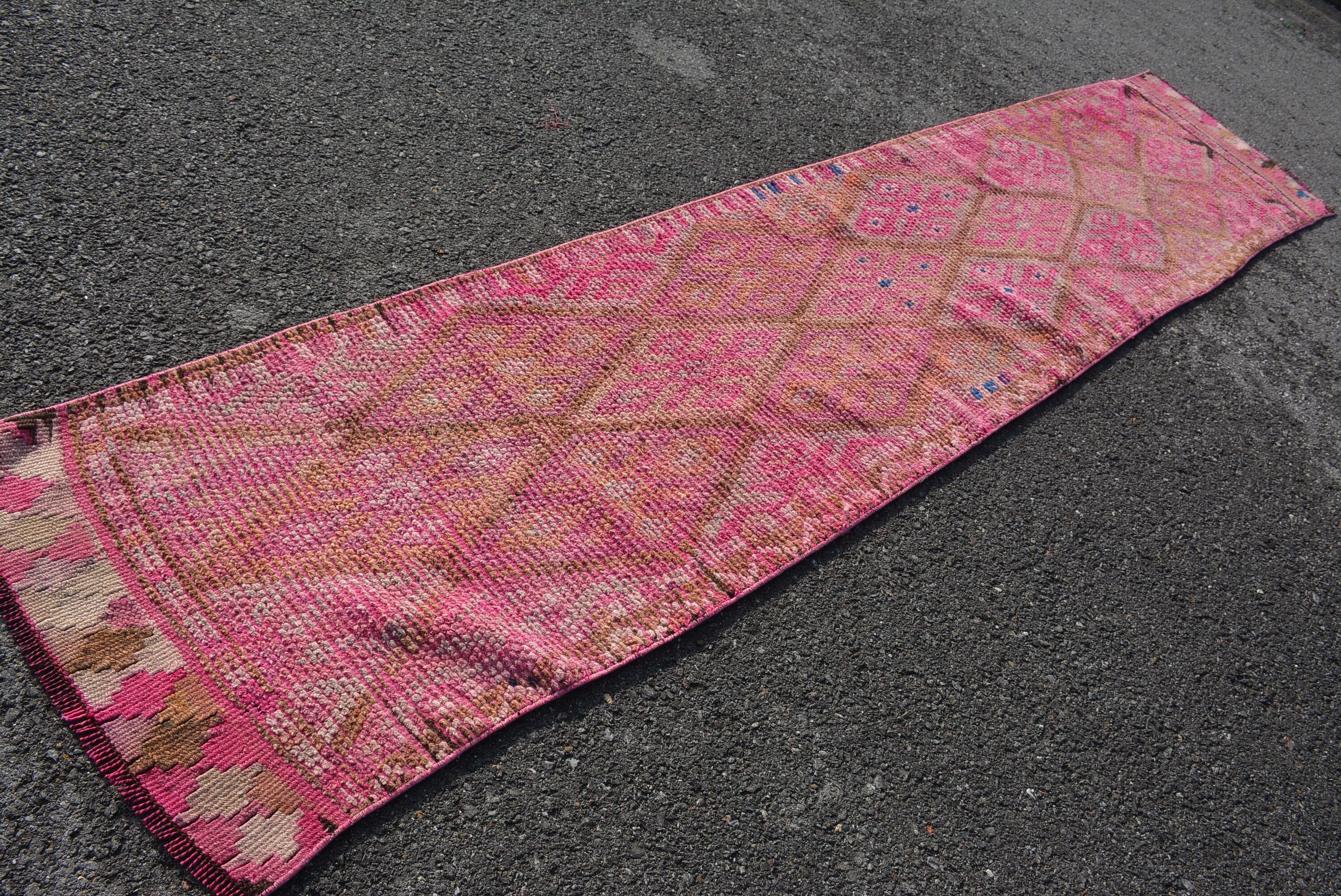 Organic Rug, Colorful Rug, Rugs for Kitchen, 2.5x11.9 ft Runner Rugs, Vintage Rug, Corridor Rug, Art Rug, Cute Rug, Cool Rugs, Turkish Rugs