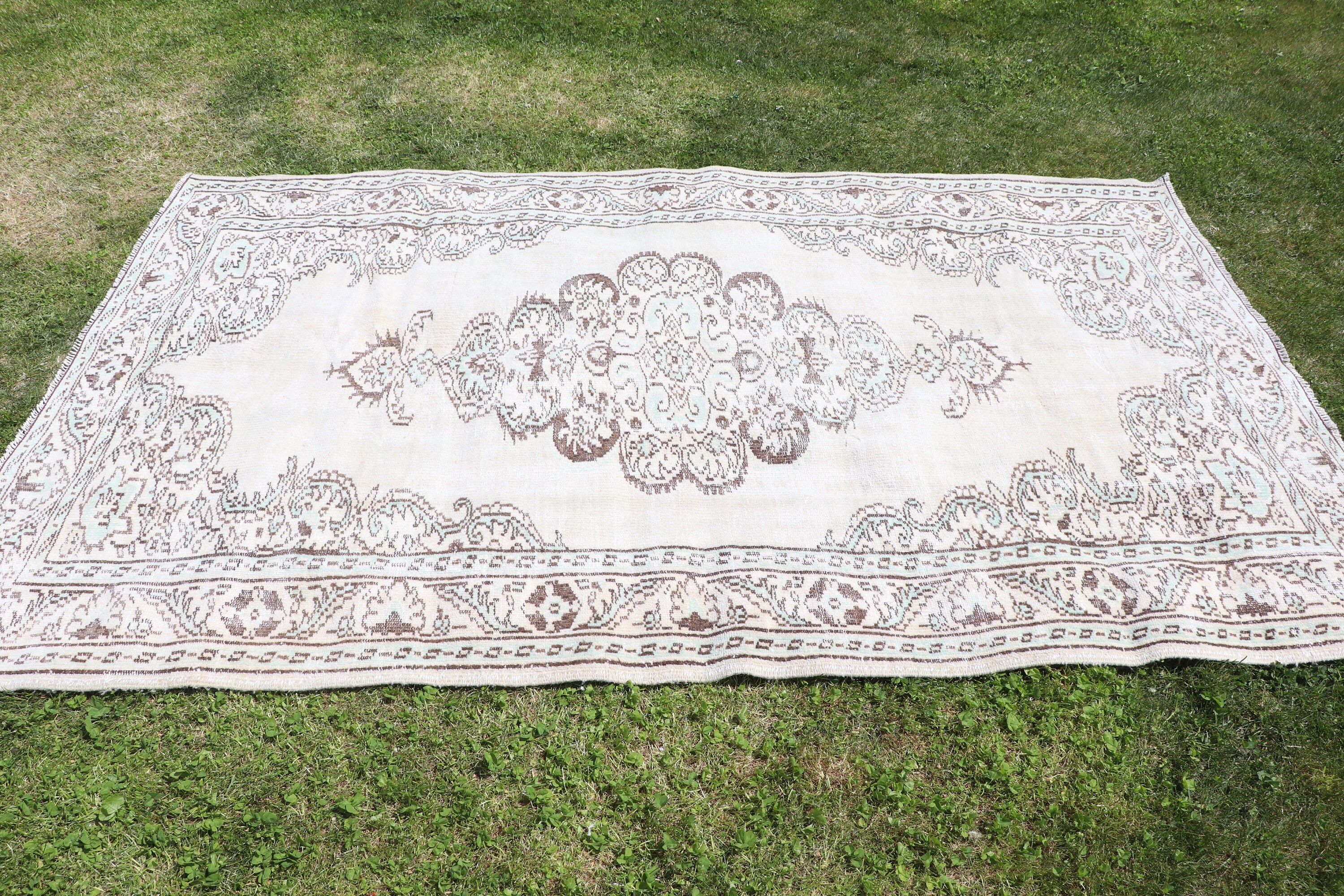 Yatak Odası Halıları, Bej Mutfak Halısı, Vintage Halılar, Harika Halı, Büyük Oushak Halısı, Türk Halısı, Oushak Halısı, Yatak Odası Halıları, 5x8,3 ft Büyük Halı