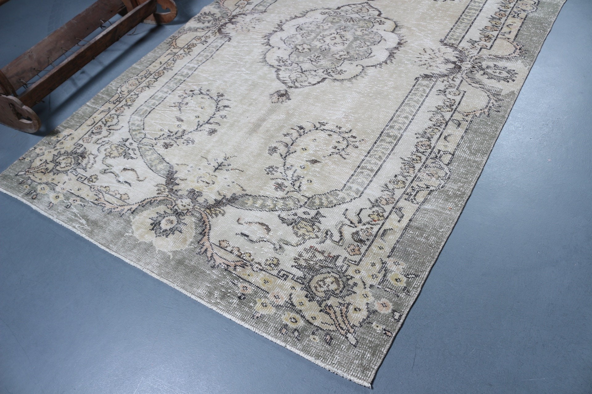 Dining Room Rug, Cool Rug, Boho Rugs, Salon Rug, Vintage Rugs, Beige Antique Rugs, Turkish Rugs, 5.7x9.1 ft Large Rug