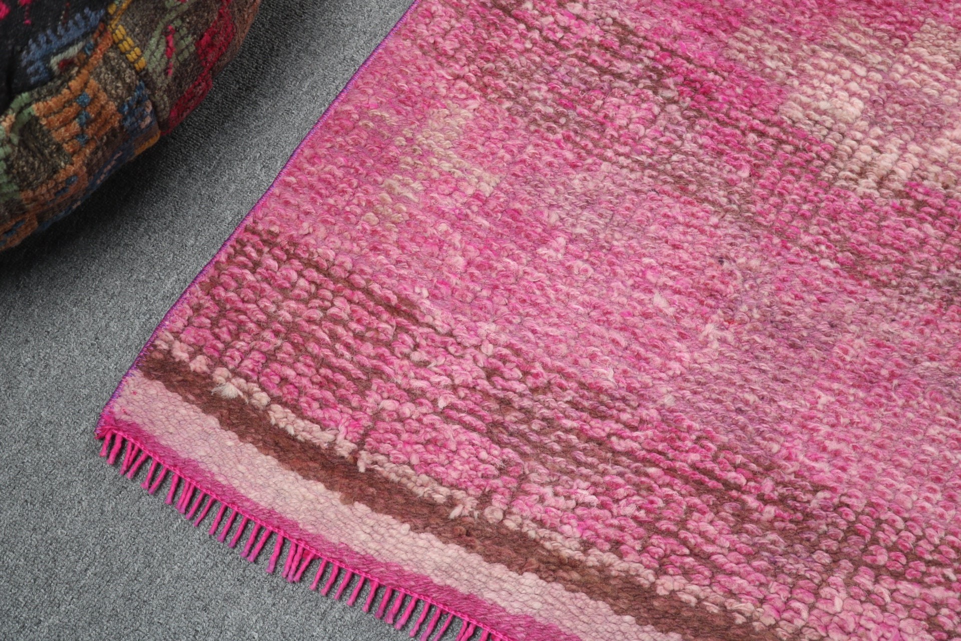 Modern Halılar, 2.4x10.8 ft Runner Halı, Türk Halıları, Pembe Nötr Halılar, Havalı Halı, Beni Ourain Runner Halıları, Koridor Halısı, Vintage Halı