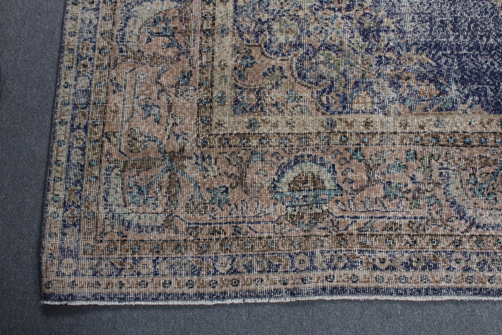 Blue Kitchen Rug, Living Room Rug, Turkish Rugs, Office Rug, Oushak Rug, Vintage Rugs, 7.8x10.9 ft Oversize Rugs, Saloon Rug