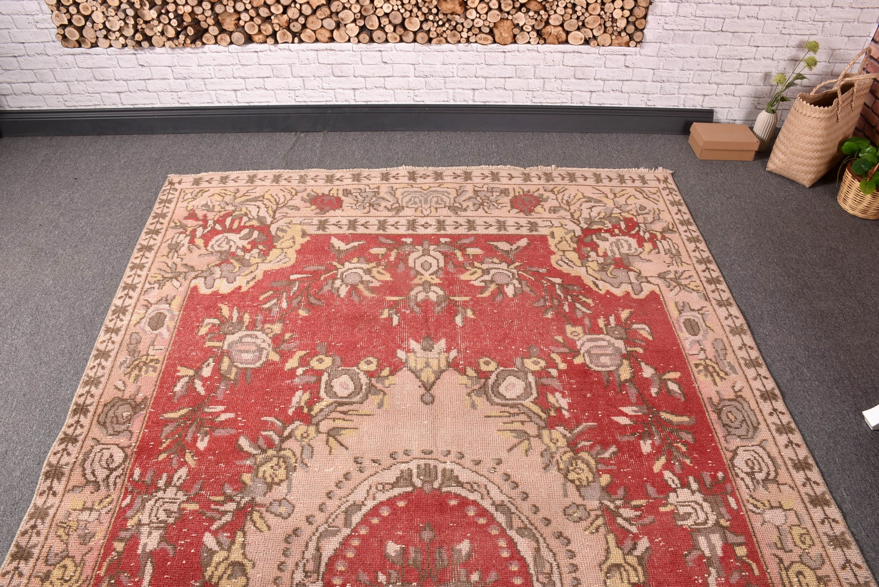 Large Oushak Rugs, Vintage Rug, Handwoven Rug, Turkish Rug, Beige Antique Rugs, Modern Rugs, 5.4x10.2 ft Large Rug, Bedroom Rugs, Floor Rug