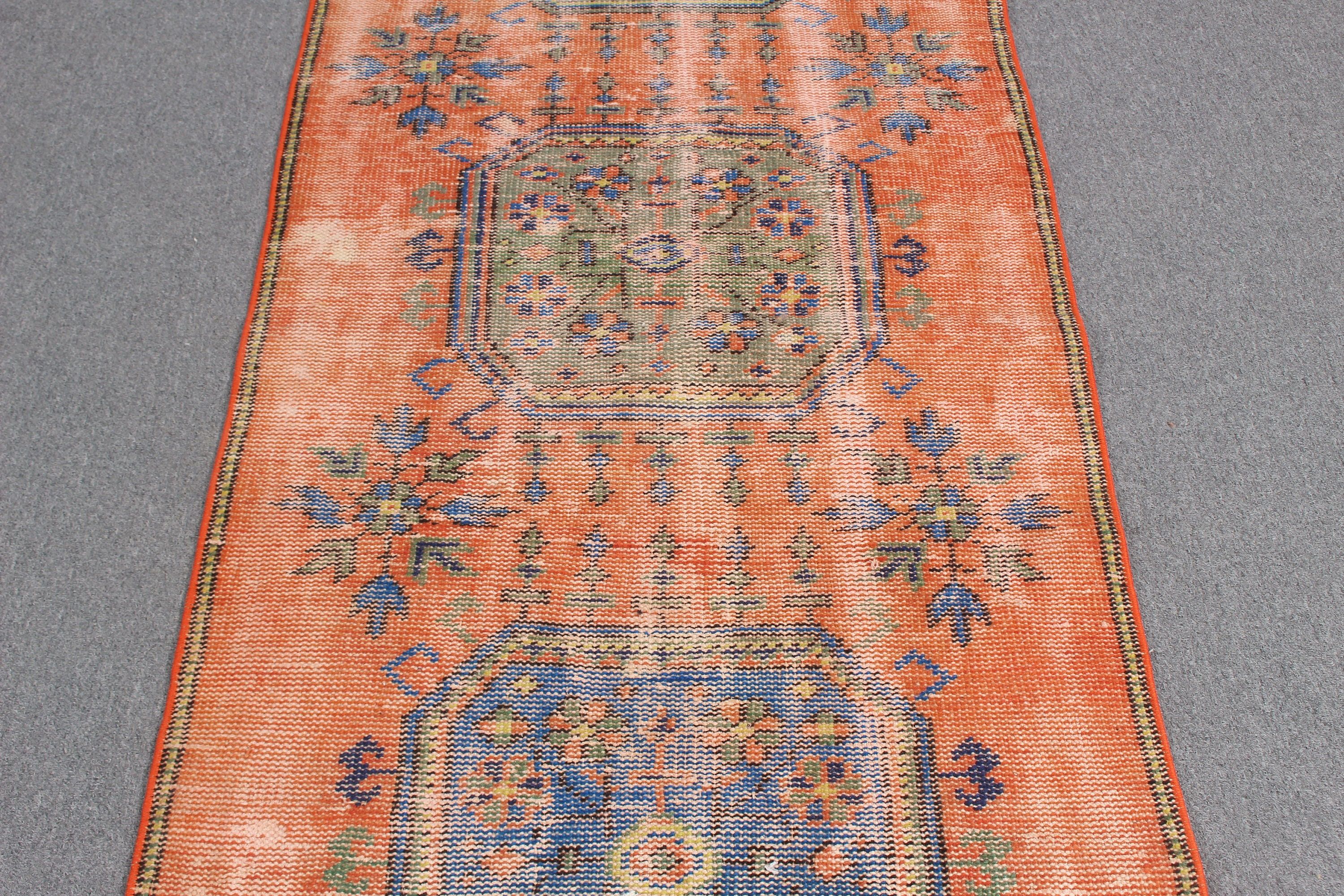 Moroccan Rugs, Hallway Rug, Rugs for Kitchen, Boho Rugs, 3.1x11.8 ft Runner Rugs, Turkish Rugs, Orange Neutral Rug, Vintage Rugs, Cool Rugs