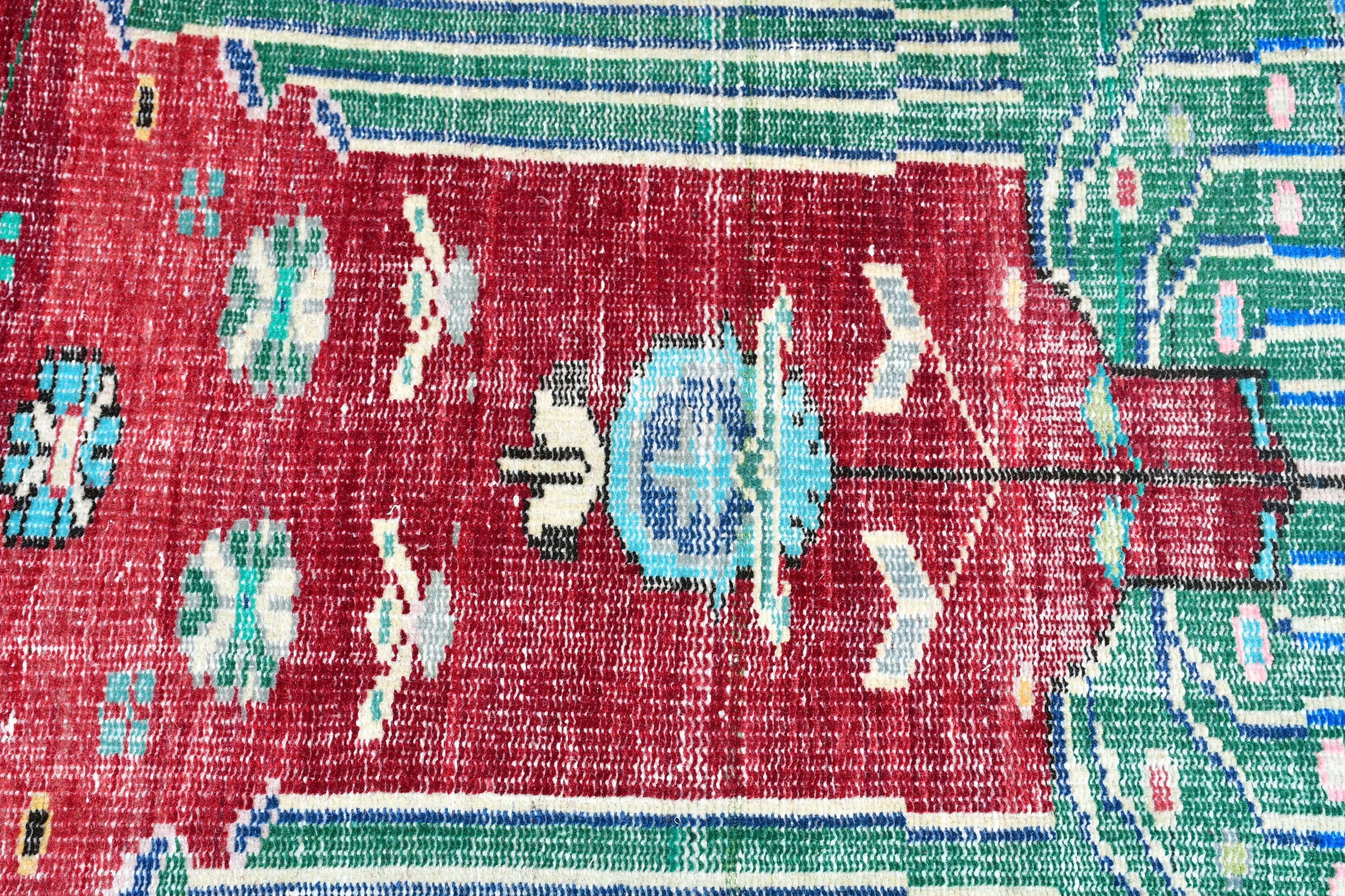 2,5x3,4 ft Küçük Halı, Giriş Kilimleri, Kırmızı Yer Halıları, Eski Halı, Vintage Halı, Yer Halıları, Oushak Halısı, Türk Halısı, Yatak Odası Halıları, Mutfak Halıları