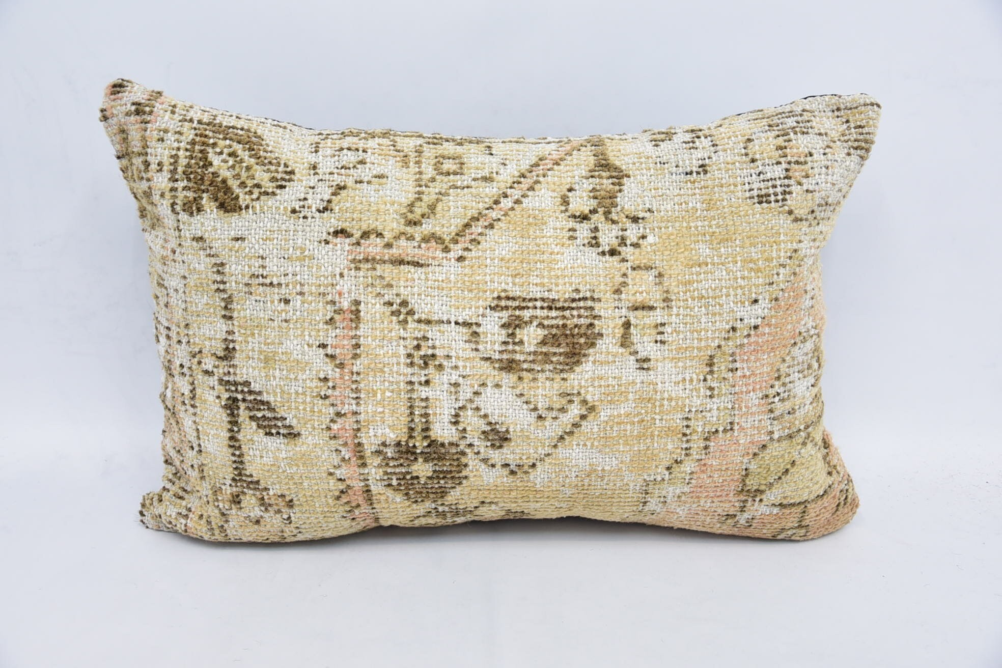 Gift Pillow, Sofa Bolster Cushion Cover, Turkish Pillow, Pillow for Sofa, Natural Cushion Cover, 16"x24" Beige Cushion Cover
