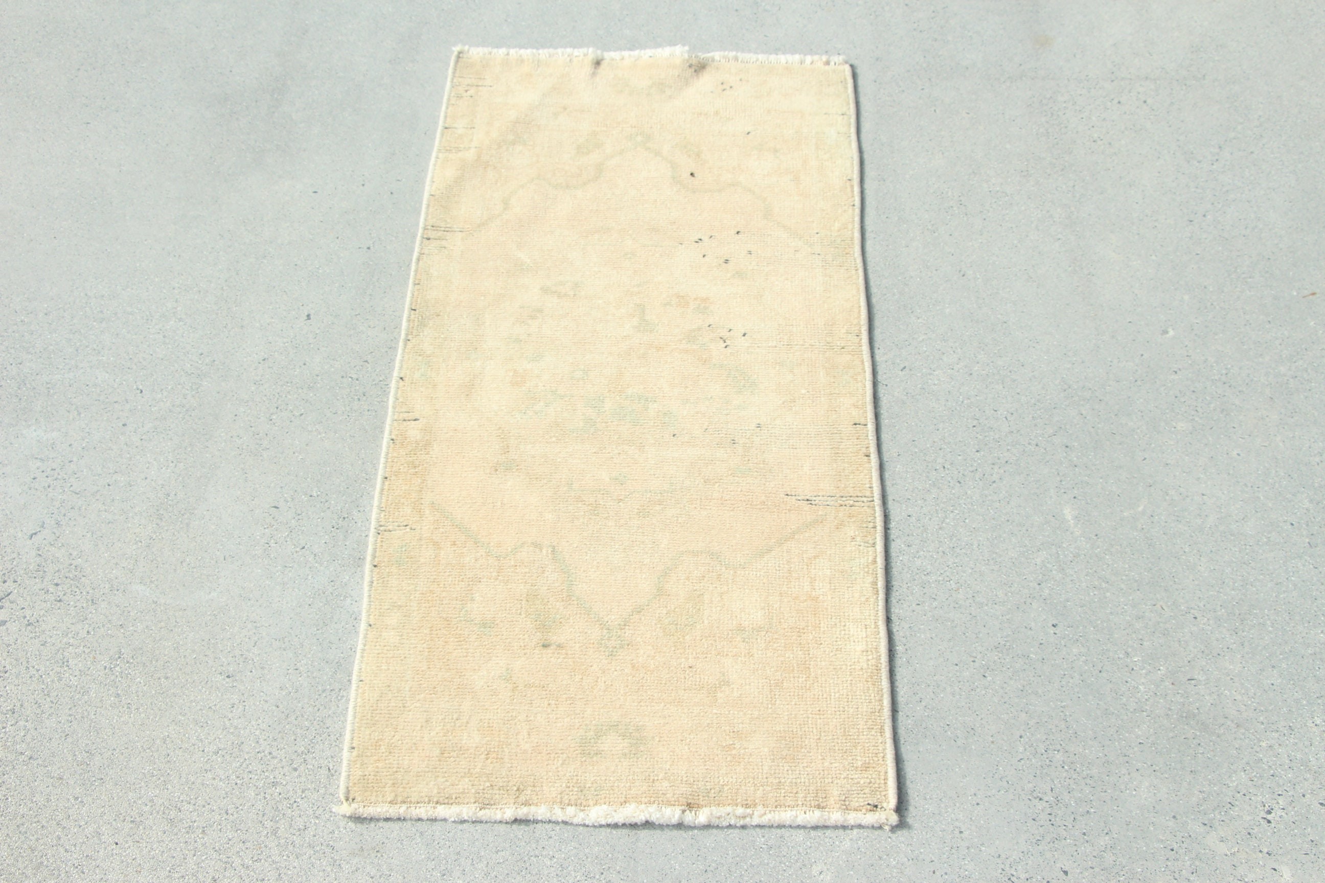 Turkish Rug, Vintage Rugs, Beige  1.5x3.1 ft Small Rugs, Geometric Rugs, Bedroom Rug, Neutral Rugs, Aesthetic Rug, Entry Rugs