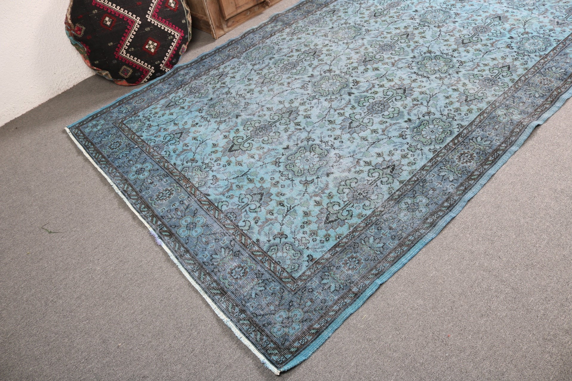 Turkish Rugs, Dining Room Rug, 5.8x9 ft Large Rug, Flatweave Rugs, Kitchen Rug, Blue Kitchen Rug, Large Vintage Rugs, Vintage Rugs