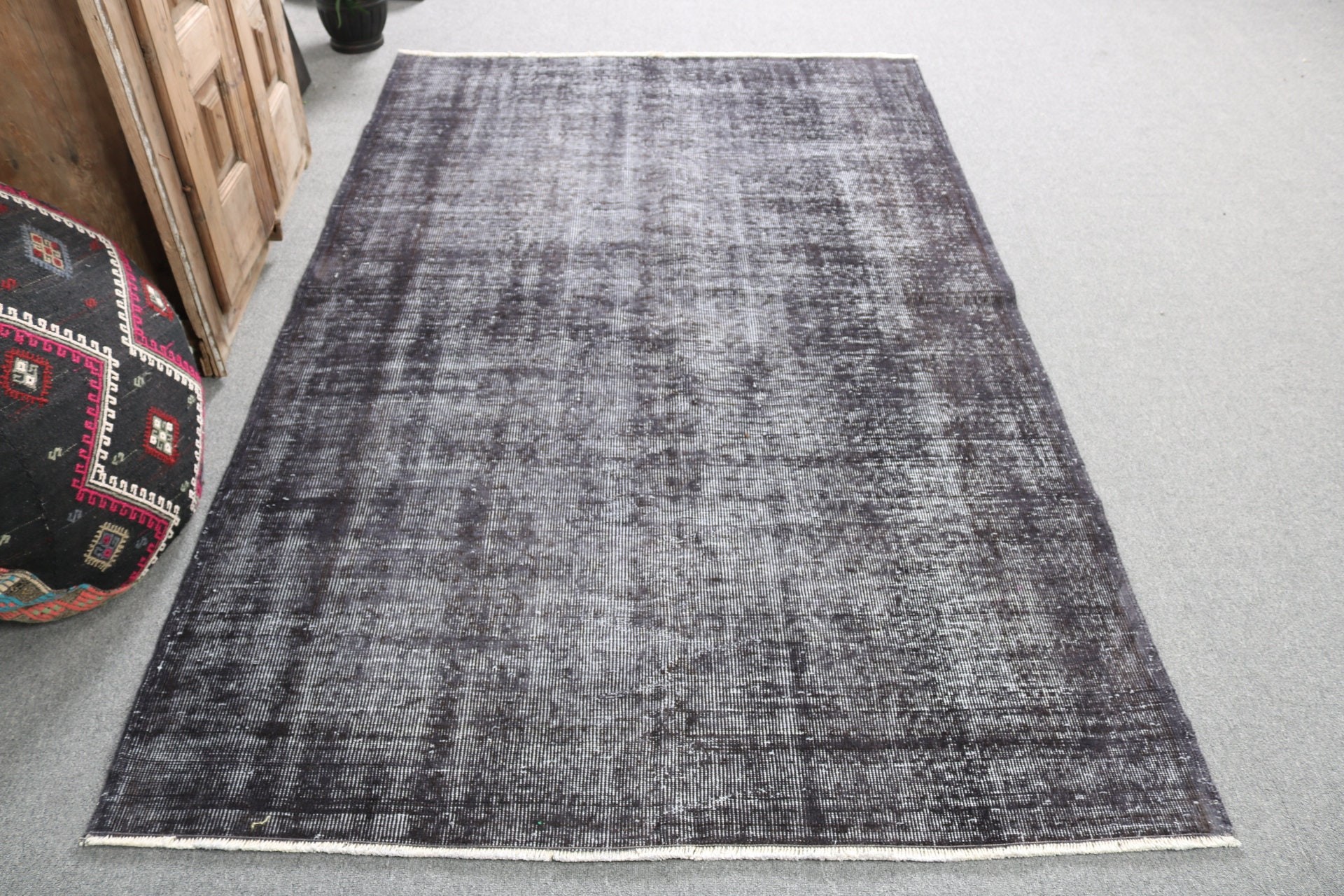 Gray Handwoven Rug, Floor Rug, Vintage Rug, Aztec Rugs, Kitchen Rugs, Turkish Rugs, Home Decor Rugs, Rugs for Bedroom, 4.9x7.9 ft Area Rugs