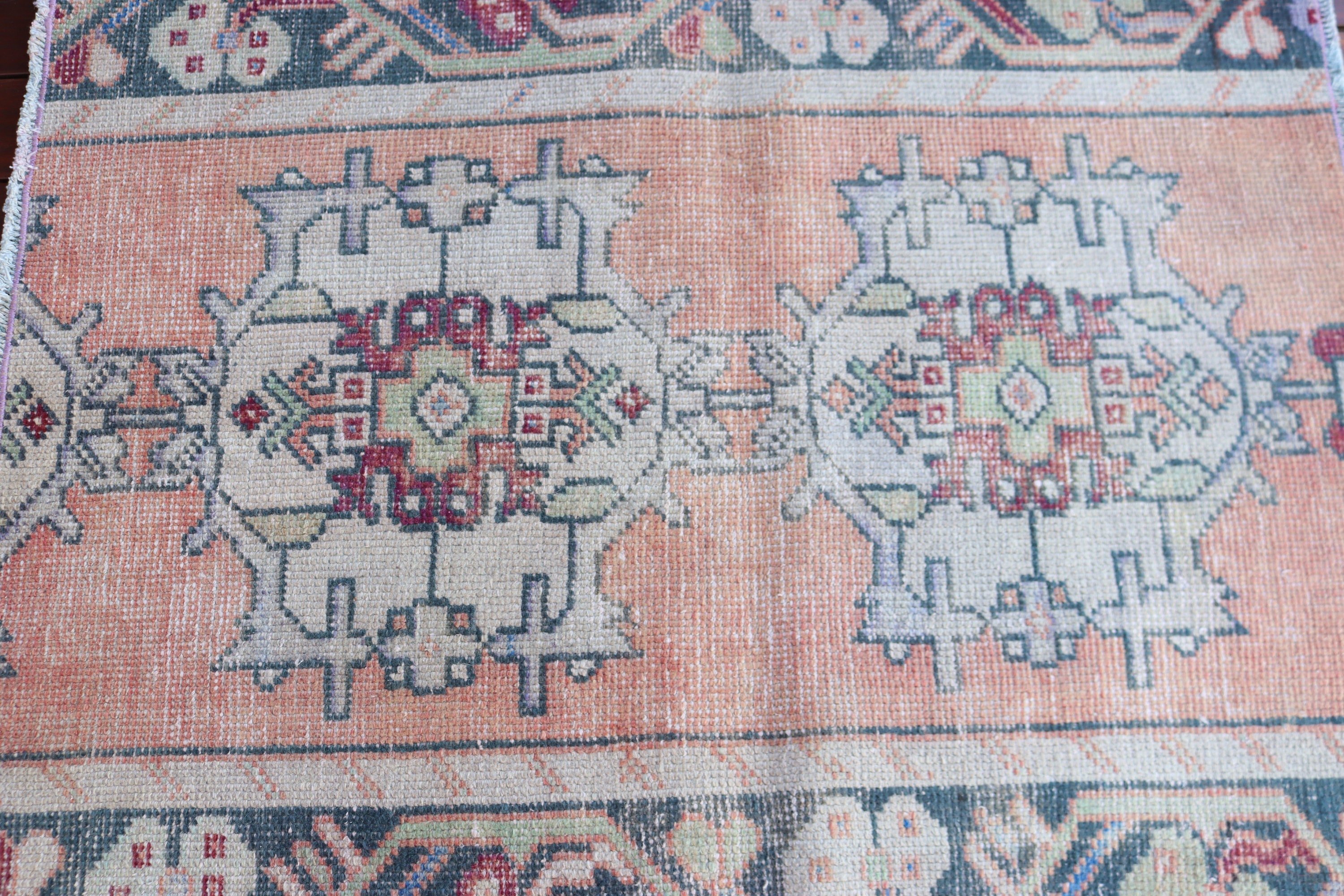 Orange Oushak Rugs, 2.7x3.4 ft Small Rugs, Flatweave Rug, Vintage Rugs, Turkish Rugs, Exotic Rugs, Car Mat Rugs, Luxury Rugs, Nursery Rug