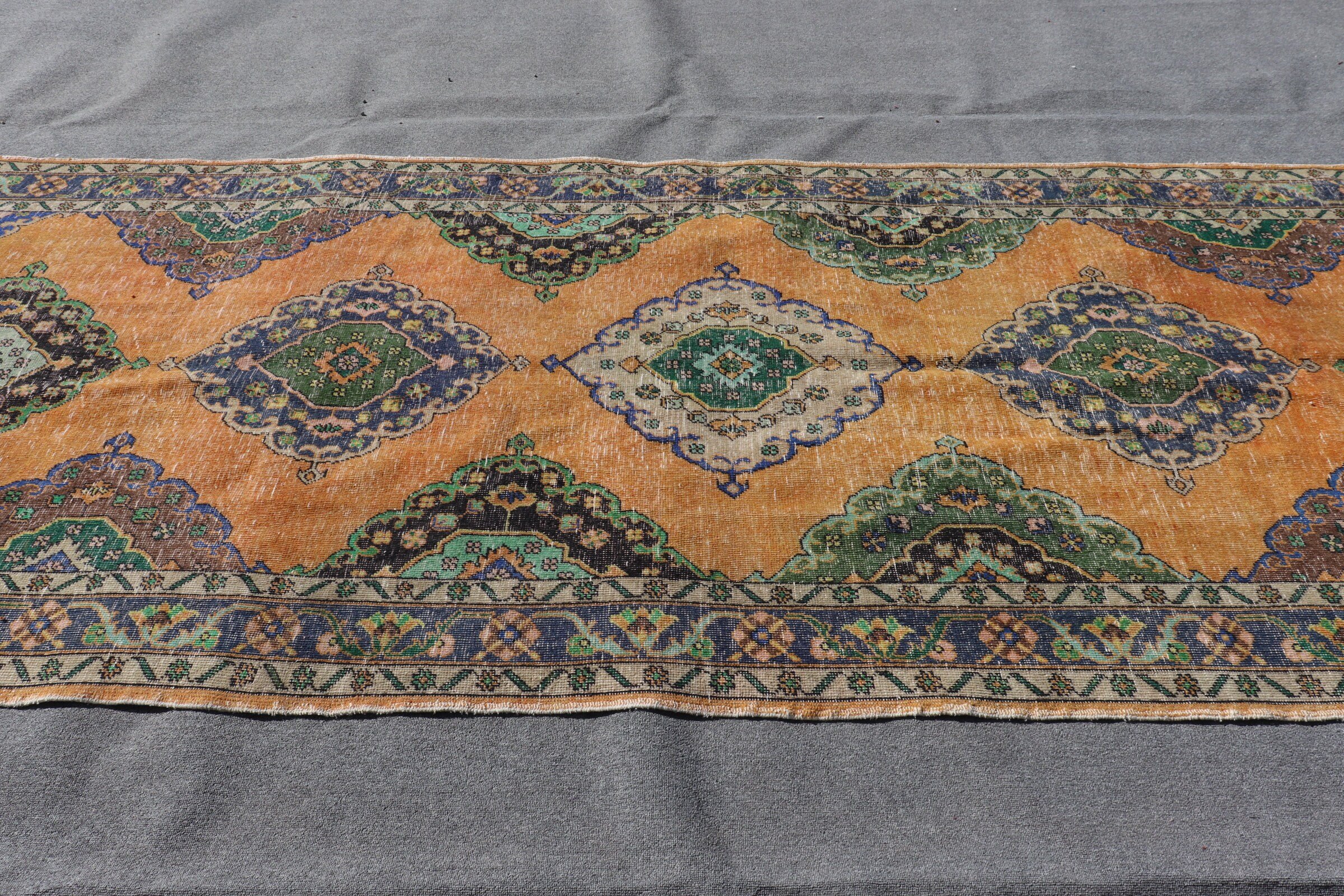 Moroccan Rug, Vintage Rugs, Boho Rug, 4.9x13.3 ft Runner Rug, Rugs for Stair, Hallway Rug, Orange Oushak Rugs, Anatolian Rugs, Turkish Rugs
