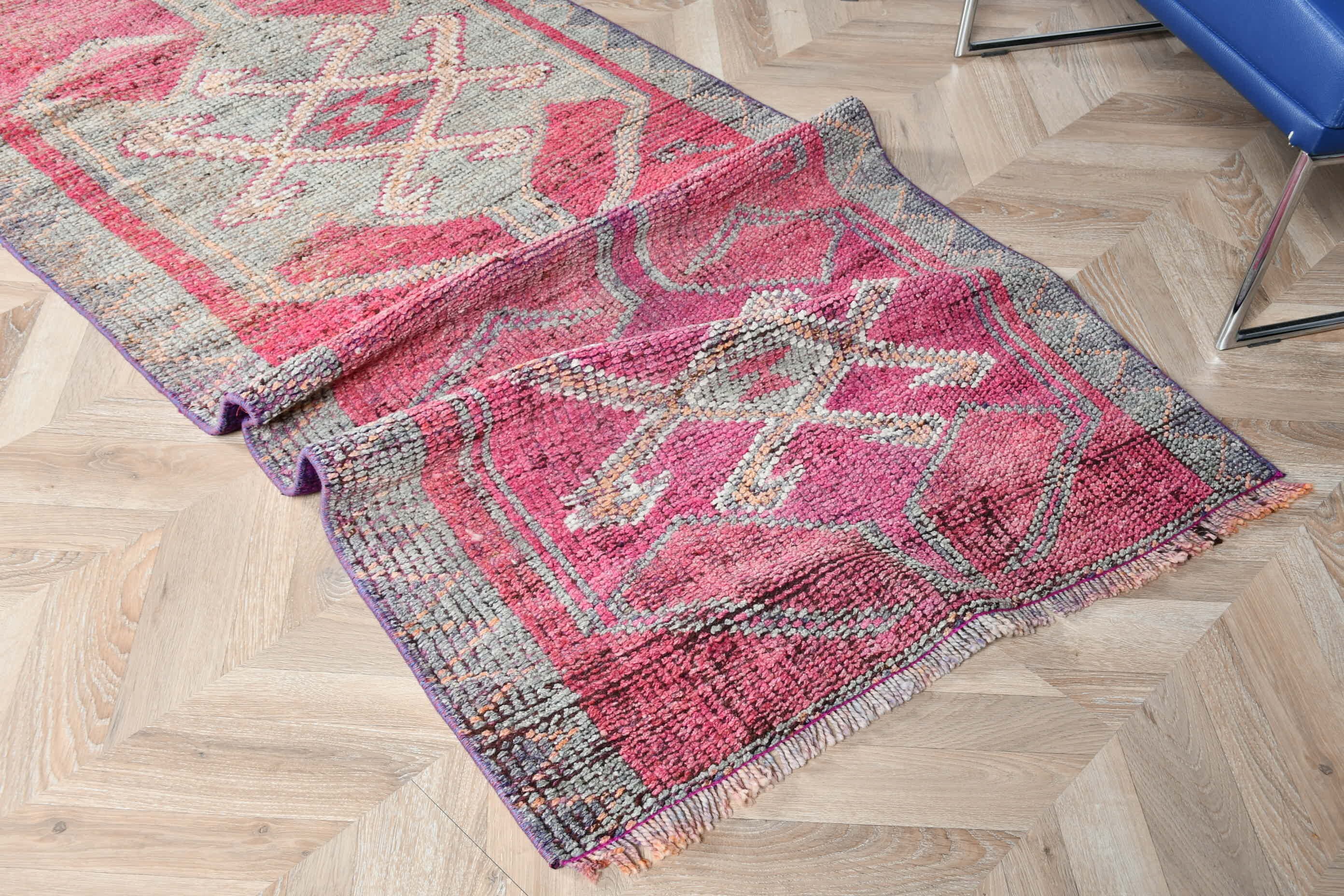 Corridor Rug, Floor Rug, Pink Anatolian Rug, Turkish Rugs, Rugs for Hallway, Boho Rugs, 2.9x9.2 ft Runner Rugs, Vintage Rug