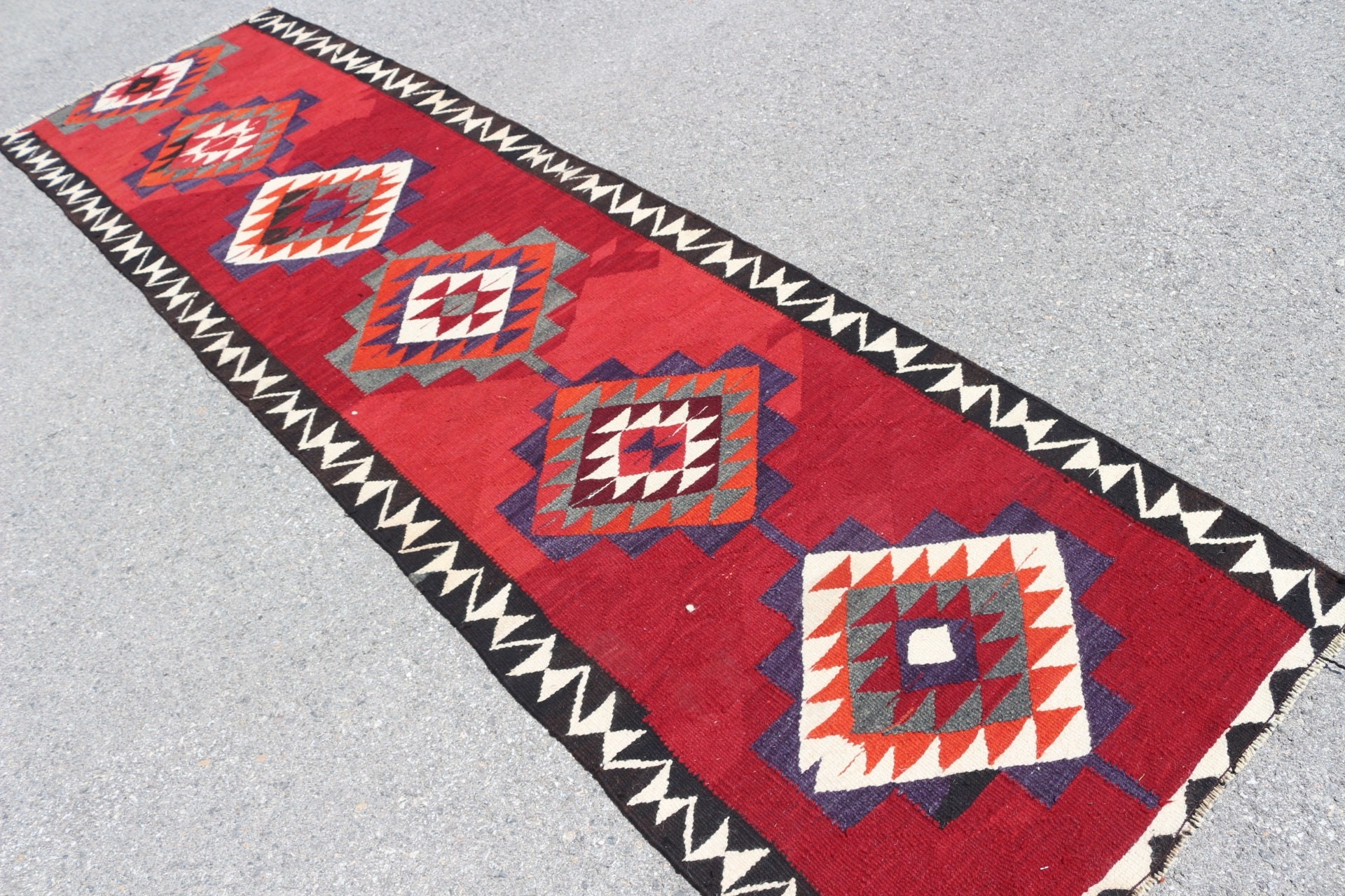Moroccan Rugs, Vintage Rugs, Kitchen Rug, 3.1x11 ft Runner Rug, Turkish Rug, Hallway Rug, Stair Rugs, Red Anatolian Rugs, Rugs for Kitchen