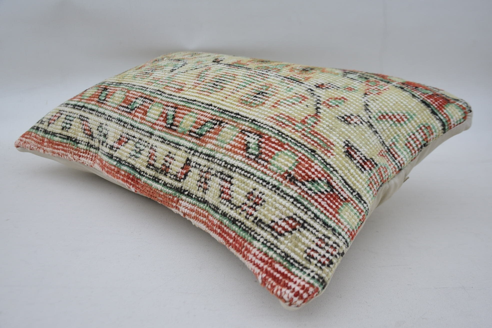 12"x20" Red Pillow Case, Turkish Pillow, Kilim Pillow Cover, Floor Pillow Cover, Luxury Pillow, Yoga Pillow Cover, Boho Pillow