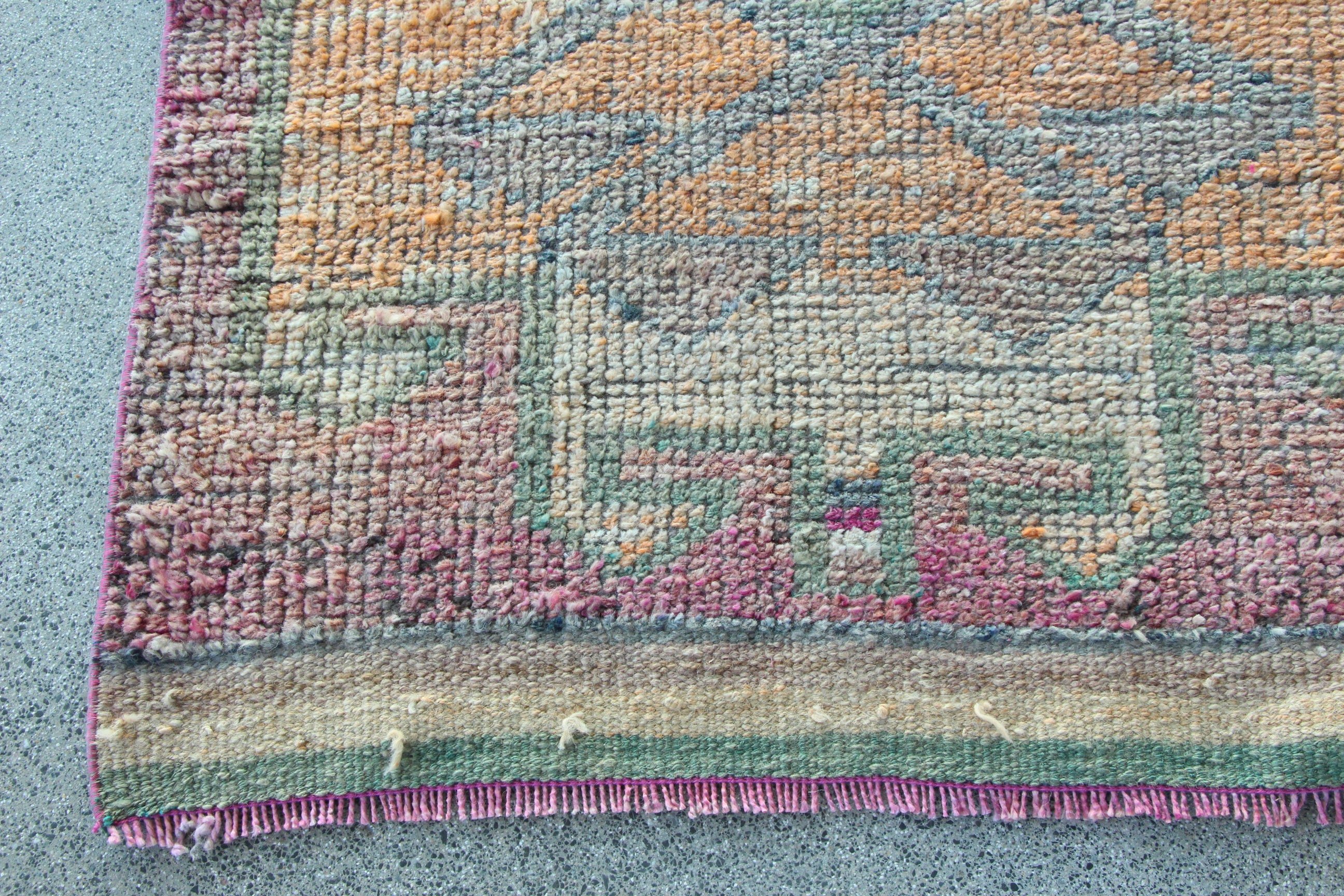 Vintage Halılar, 3.1x10.2 ft Runner Halıları, Vintage Runner Halıları, Açıklama Halısı, Pembe Oryantal Halı, Koridor Halıları, Türk Halısı, Havalı Halılar