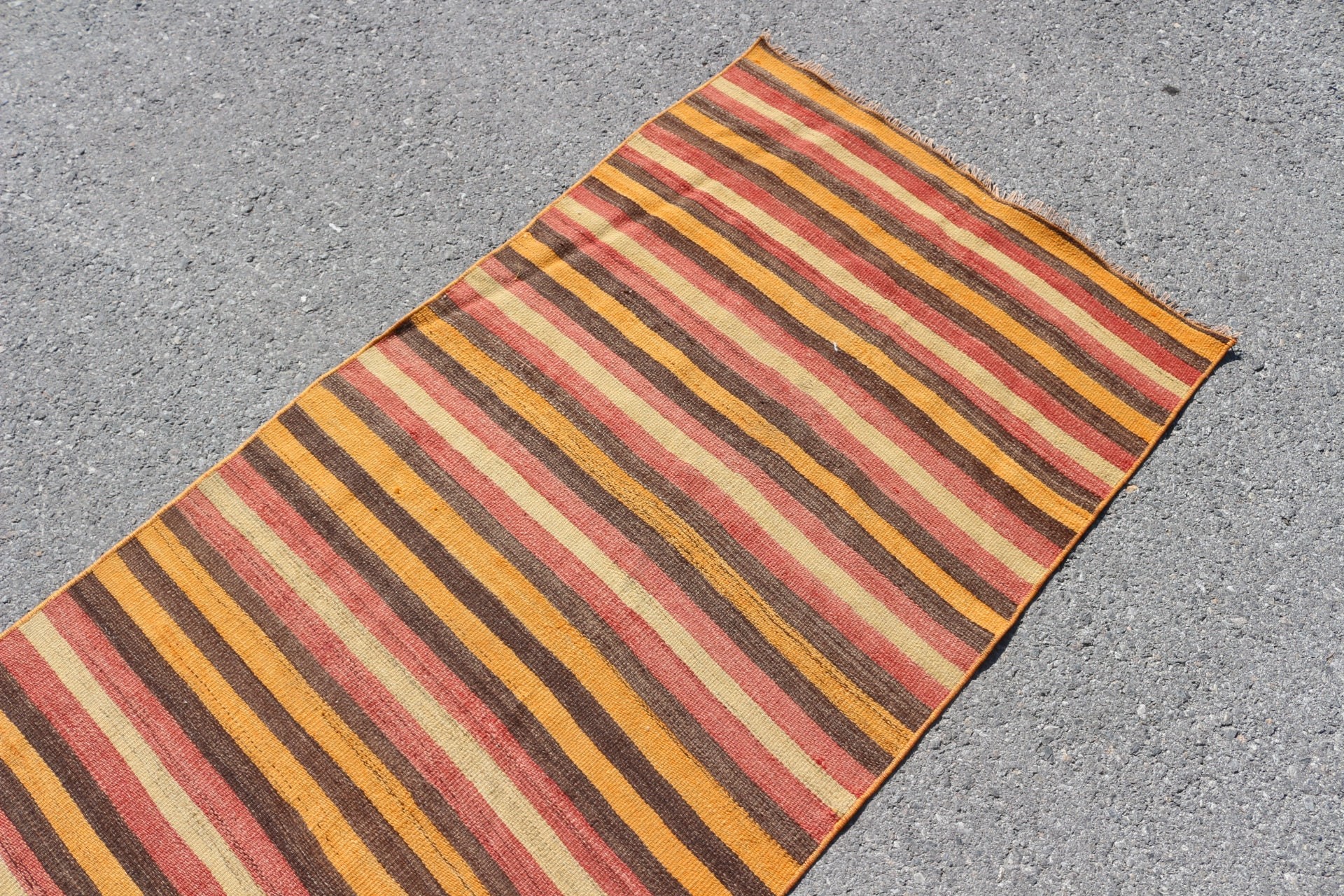 Ofis Halısı, Koridor Halıları, Turuncu Oushak Halısı, Yer Halısı, Vintage Halılar, 2.9x8.1 ft Runner Halısı, Türk Halısı, Merdiven Halısı, Yün Halısı, Kilim