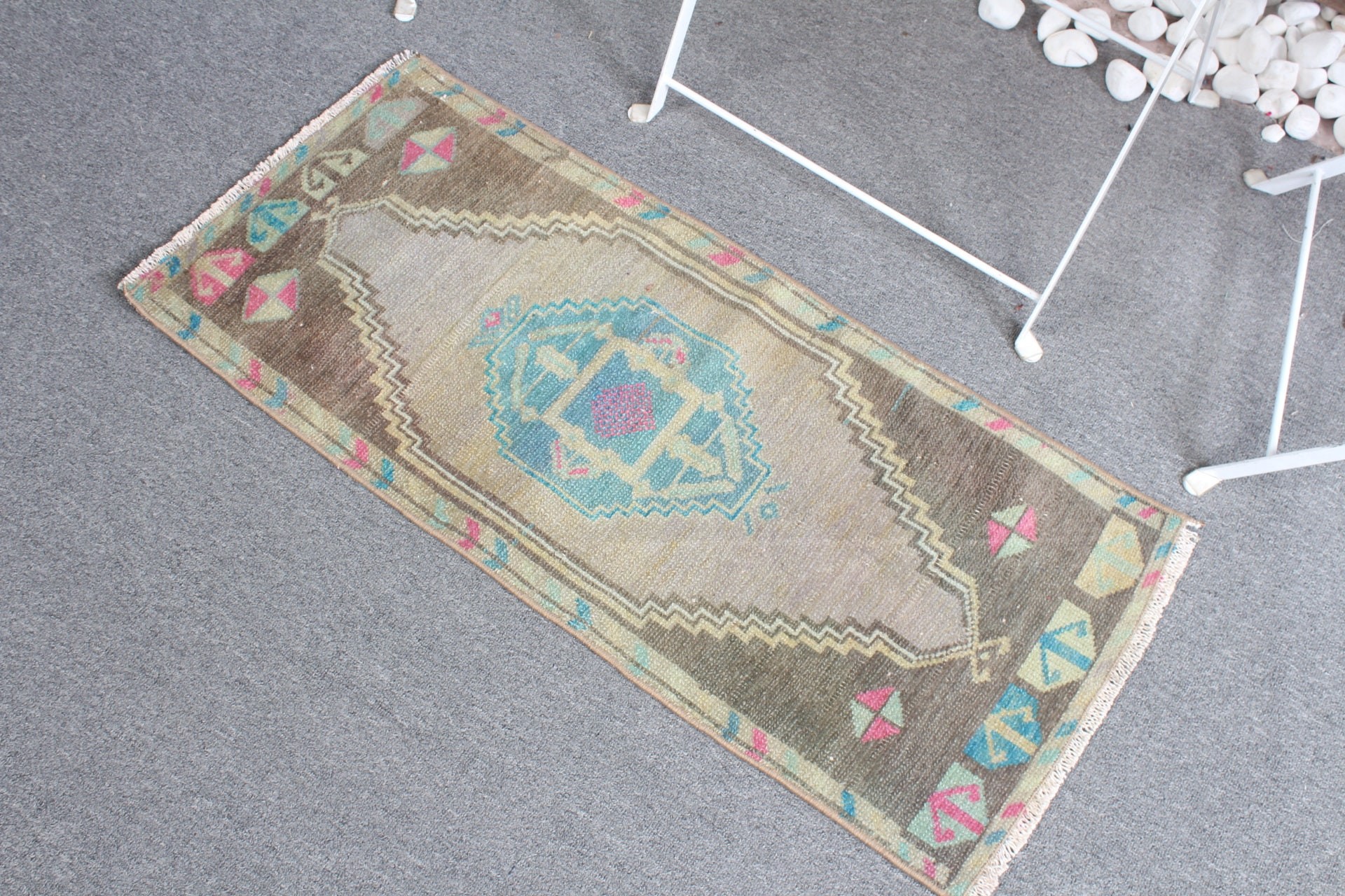 Ev Dekor Halısı, Yer Halısı, Gri Fas Halısı, 1.3x3 ft Küçük Halı, Araba Paspas Halıları, Giriş Halısı, Vintage Halı, Araba Paspas Halıları, Türk Halıları