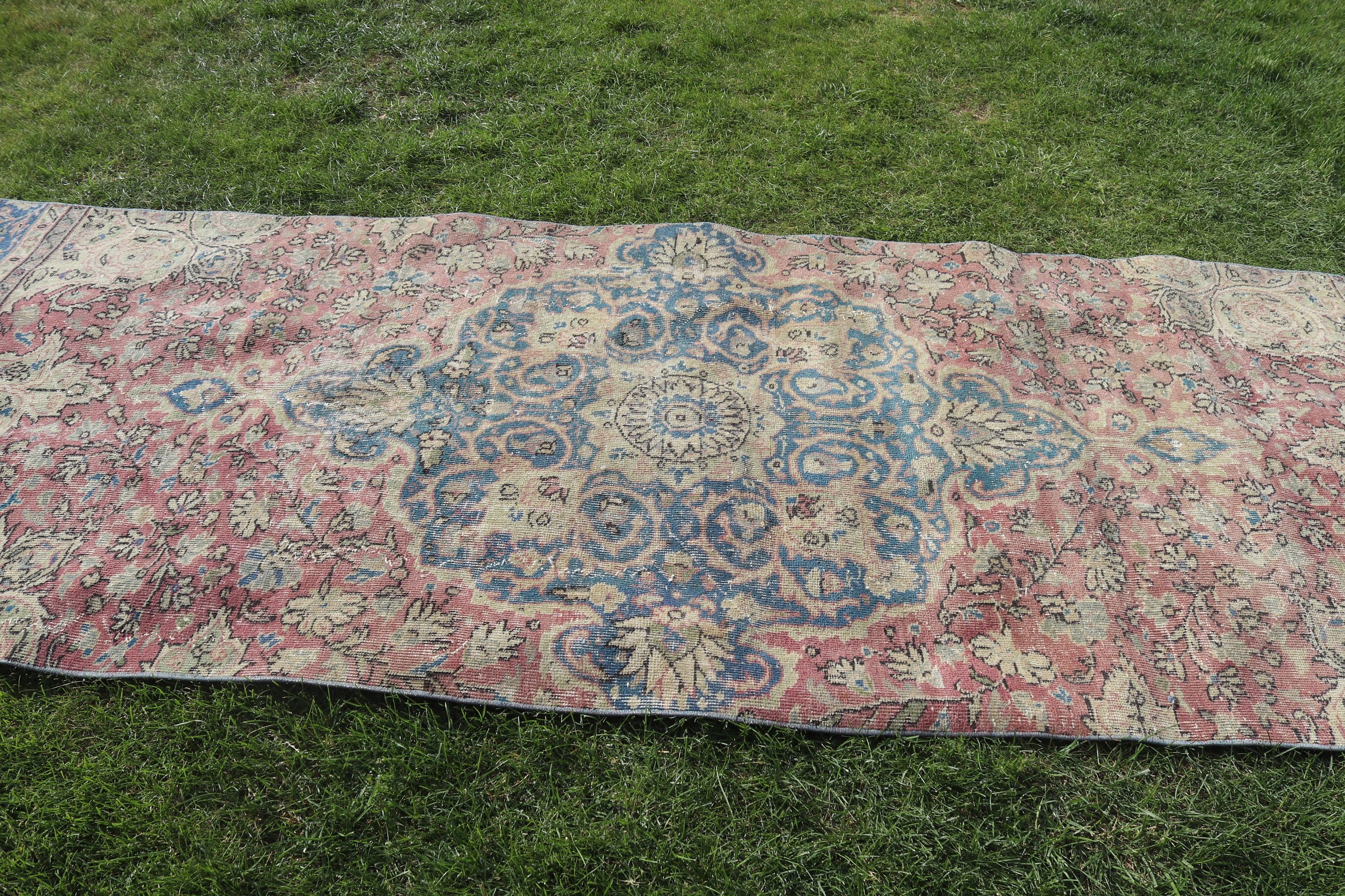 Koridor Halıları, Lüks Halı, Oushak Halı, Koşucu Halıları, Sanatsal Halılar, Türk Halısı, Bej Oushak Halısı, Vintage Halı, 3,9x10,5 ft Koşucu Halısı