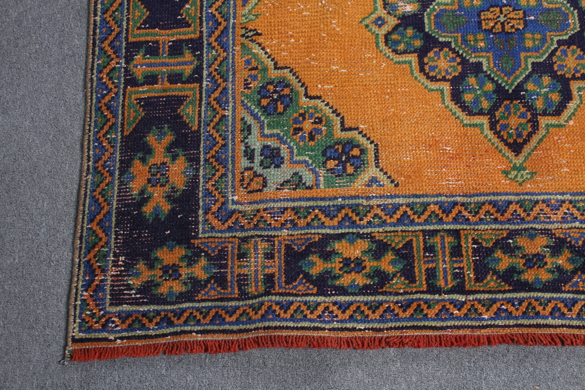 Stair Rugs, Turkish Rug, 4.3x11.3 ft Runner Rugs, Orange Bedroom Rug, Corridor Rug, Oriental Rug, Vintage Rugs, Nomadic Rug