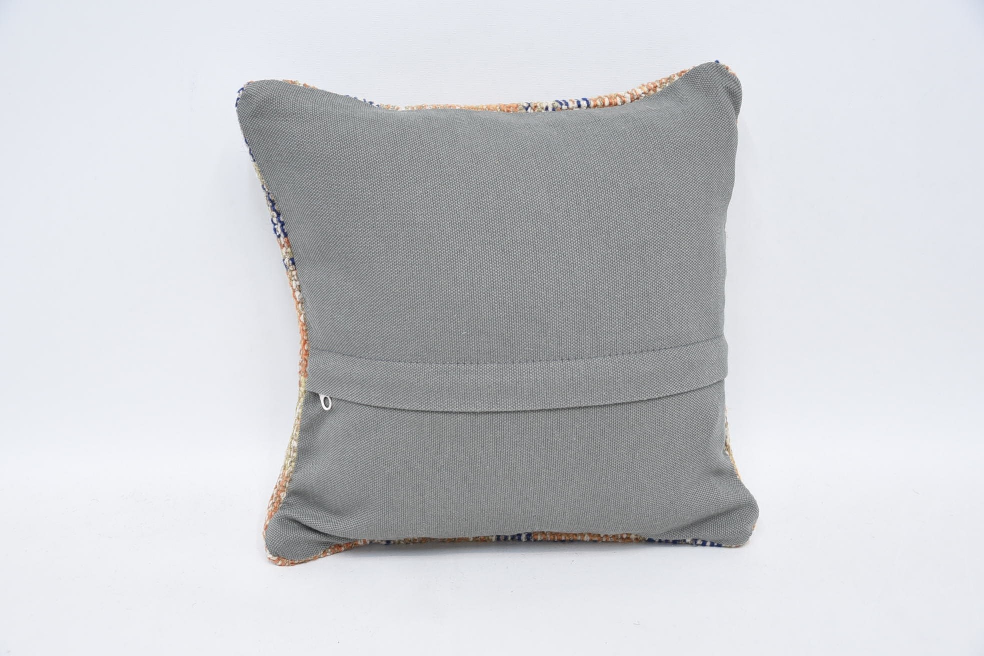 Handmade Kilim Cushion, Car Cushion Cover, 12"x12" Orange Pillow, Antique Pillows, Meditation Pillow Case, Vintage Pillow, Boho Pillow