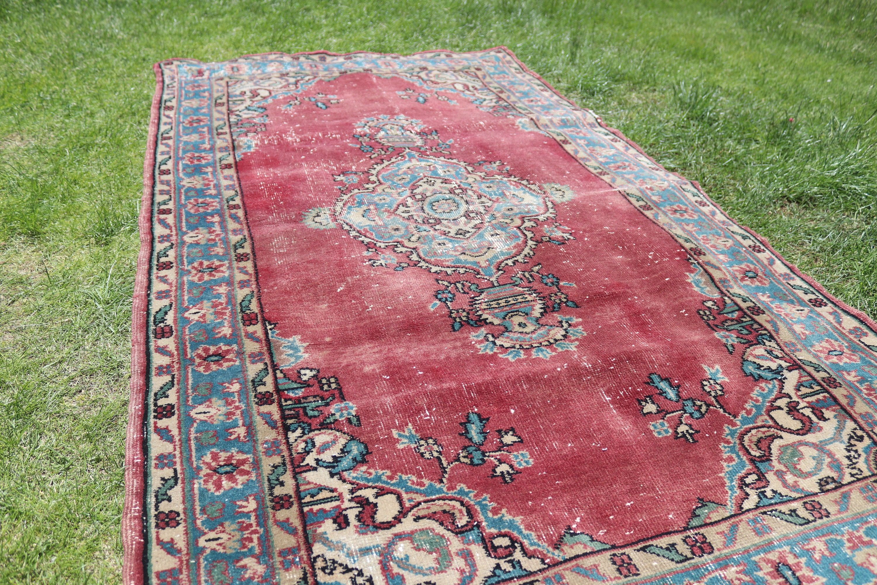 Floor Rug, Flatweave Rugs, Vintage Rug, Living Room Rug, 3.8x7 ft Area Rug, Turkish Rug, Bedroom Rugs, Blue Antique Rug, Kitchen Rugs