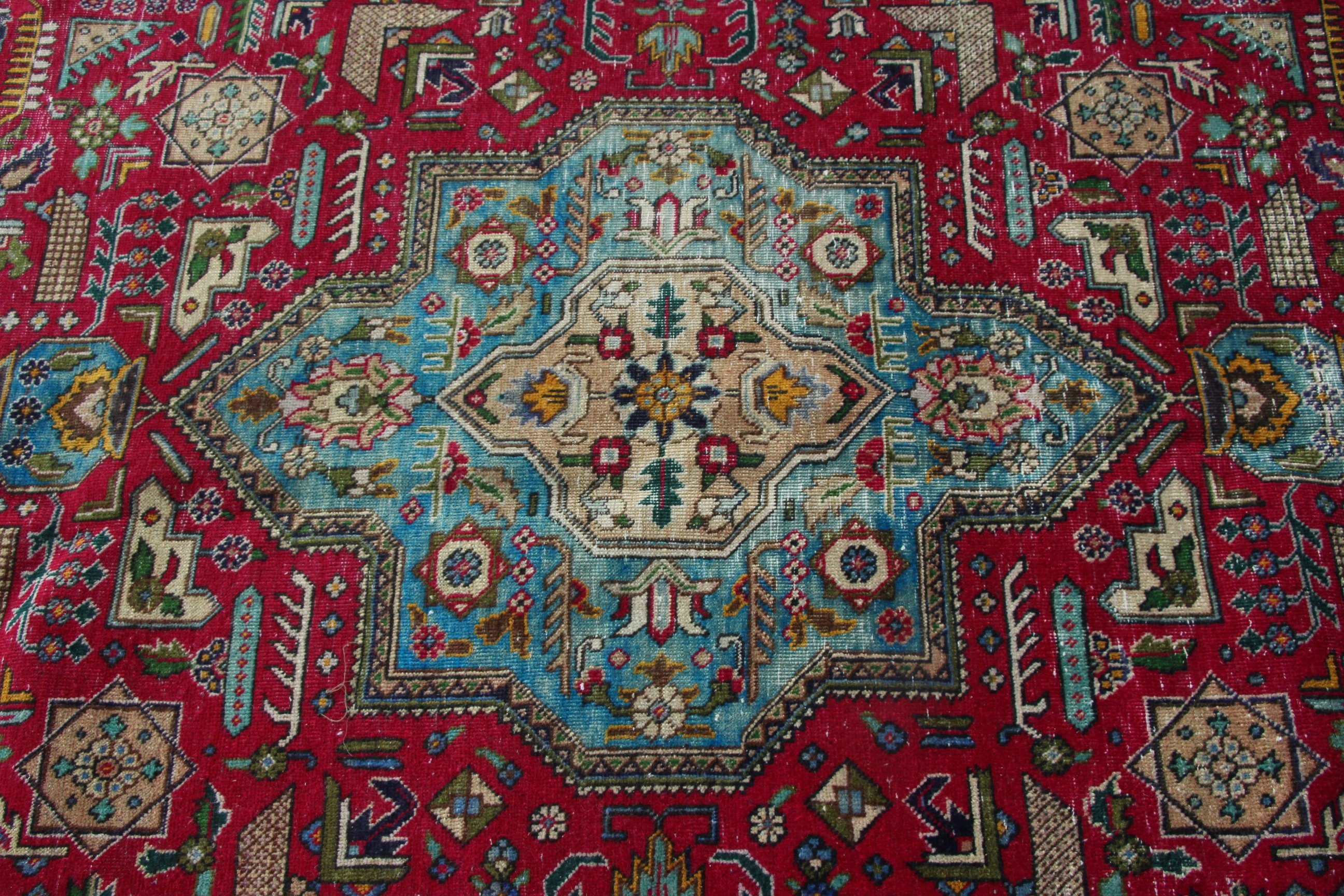 Turkish Rug, Rugs for Salon, Blue Wool Rug, Wool Rug, Cool Rugs, Dining Room Rug, 7.1x10.2 ft Oversize Rug, Salon Rugs, Vintage Rug