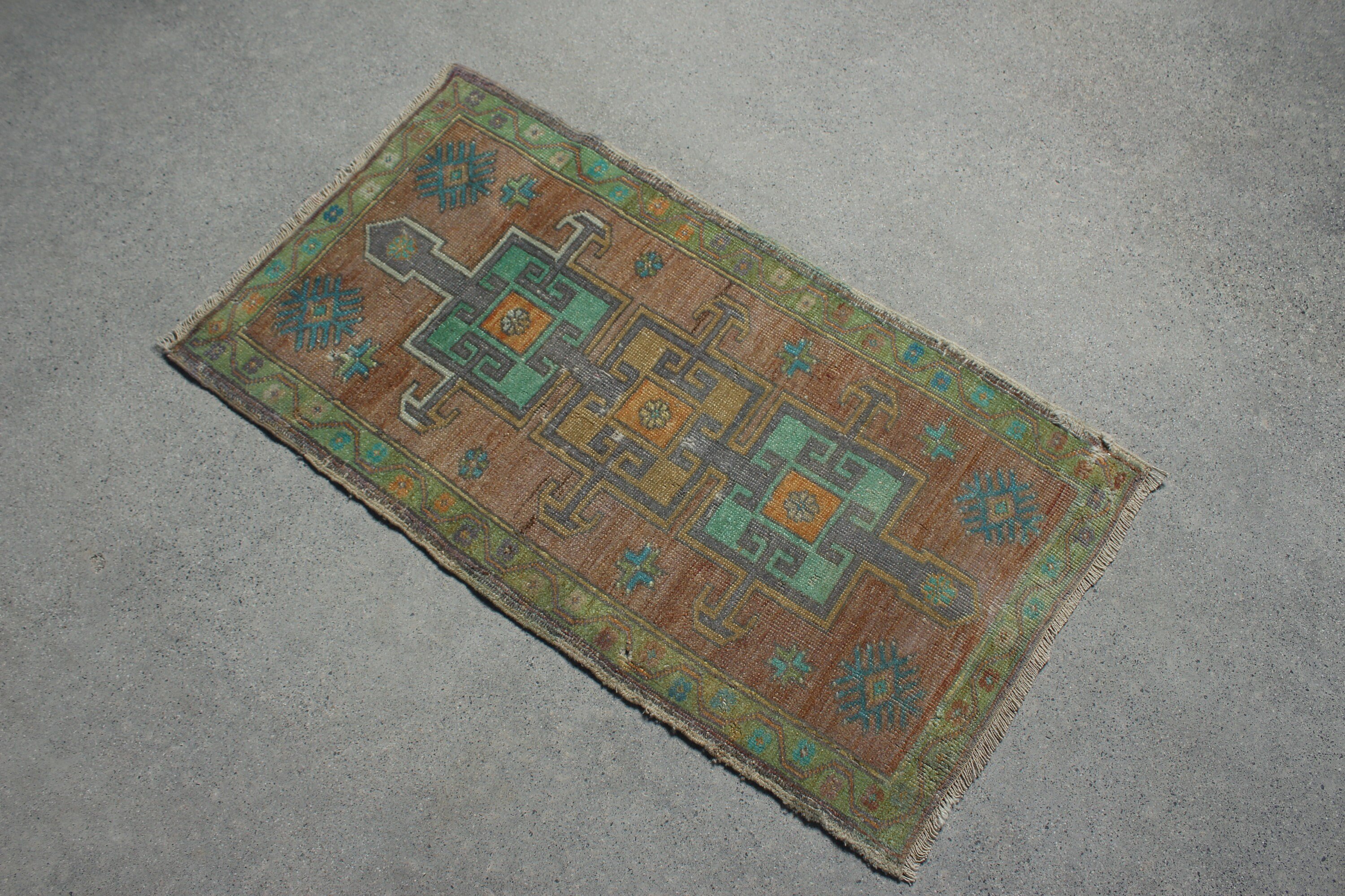 Turkish Rug, Brown Cool Rug, Bathroom Rugs, Vintage Rugs, Car Mat Rug, Bedroom Rug, Antique Rug, Rugs for Door Mat, 1.7x3.2 ft Small Rugs