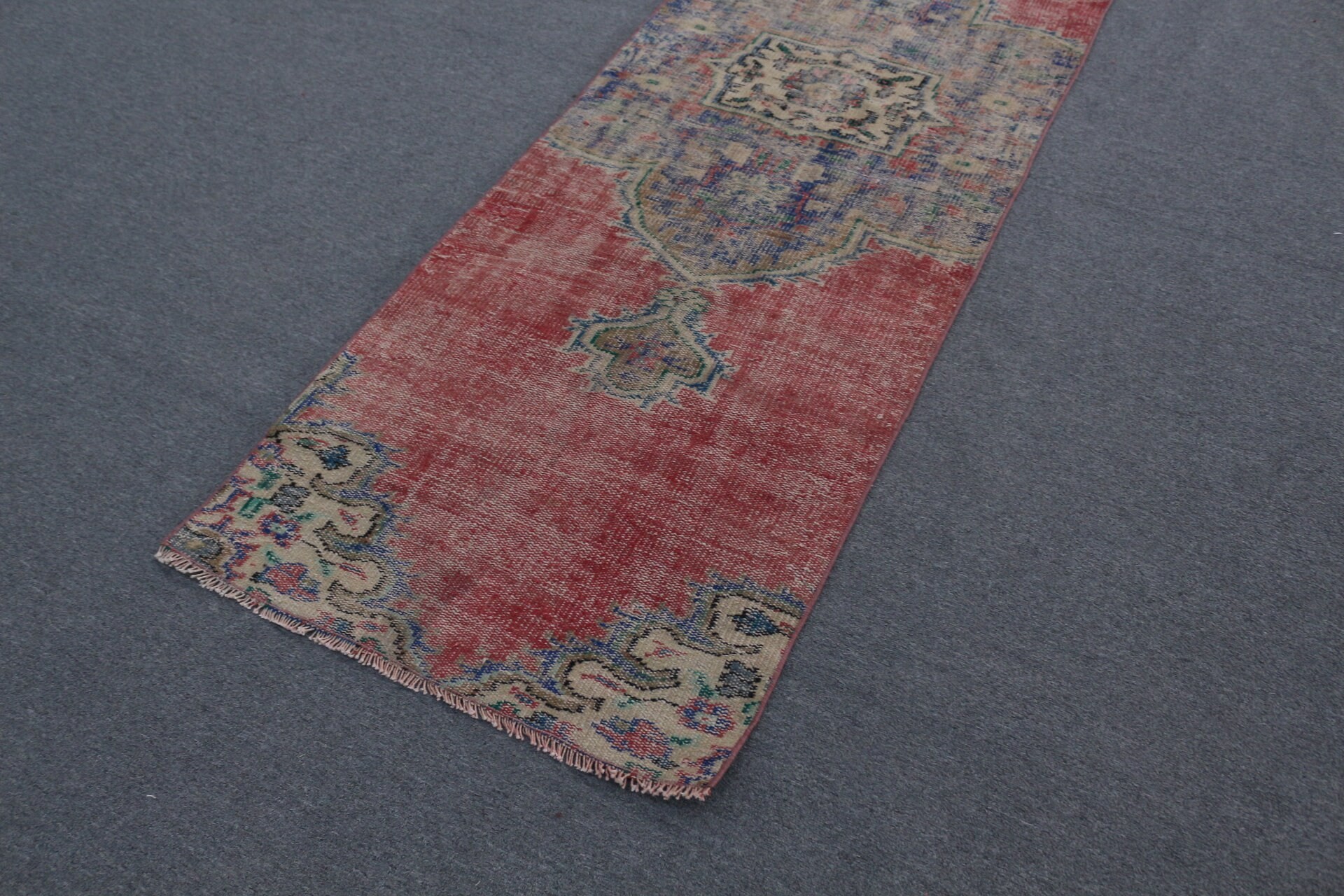 Vintage Rugs, Turkish Rugs, Aztec Rugs, Kitchen Rugs, Red Cool Rugs, Rugs for Kitchen, Corridor Rug, Oriental Rugs, 2.7x9 ft Runner Rug