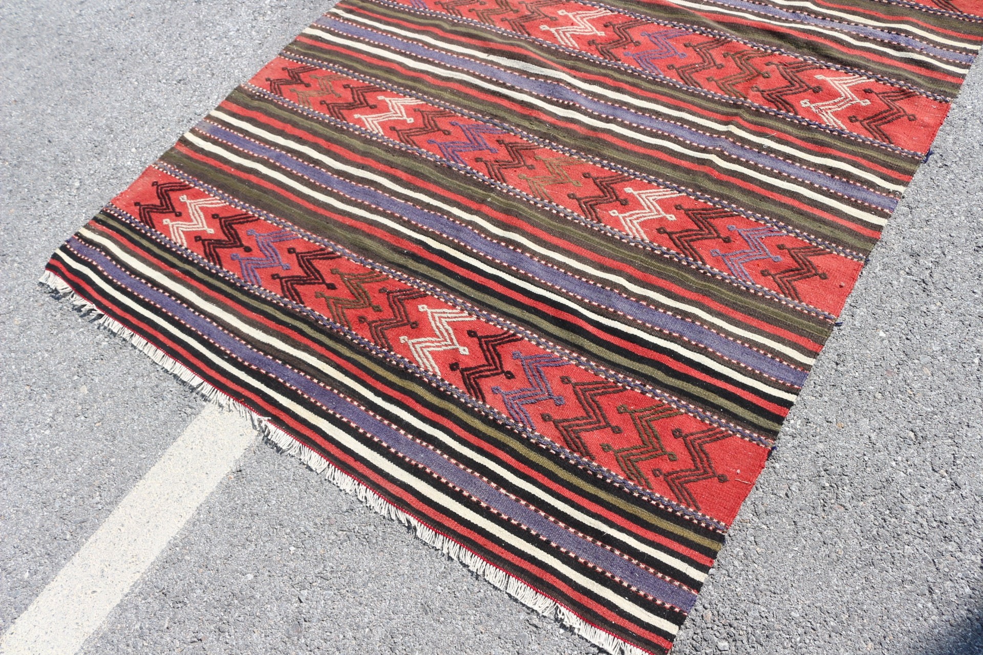 Yer Halısı, Kırmızı Oushak Halısı, Yemek Odası Halısı, Oushak Halısı, Kilim, Vintage Halılar, Oturma Odası Halıları, Türk Halıları, 5.2x8.5 ft Büyük Halı, Eski Halılar