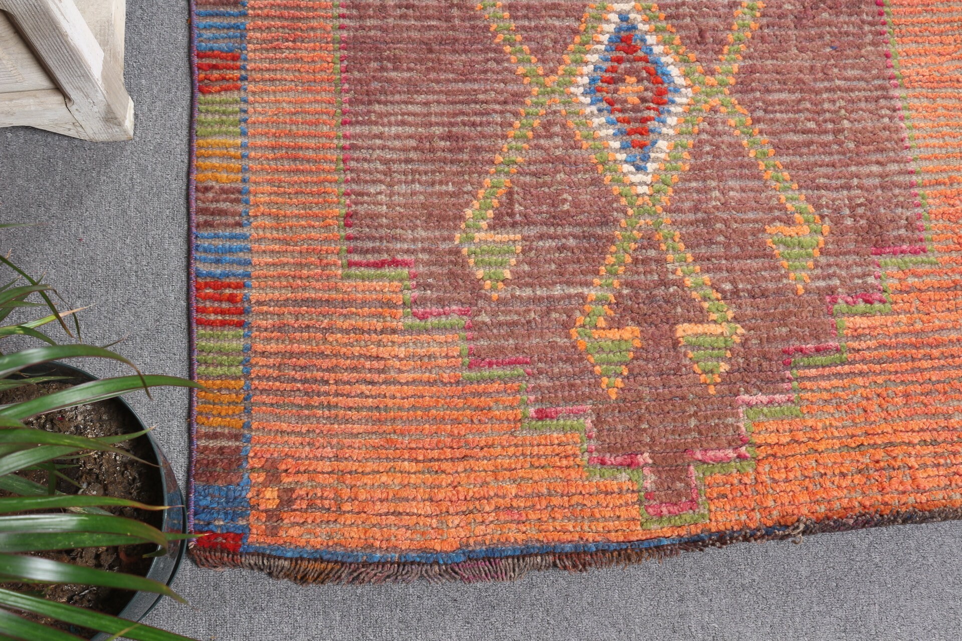 Rugs for Corridor, Stair Rug, Orange Moroccan Rug, 3.2x9.4 ft Runner Rug, Floor Rugs, Pastel Rug, Turkish Rugs, Vintage Rug, Anatolian Rug