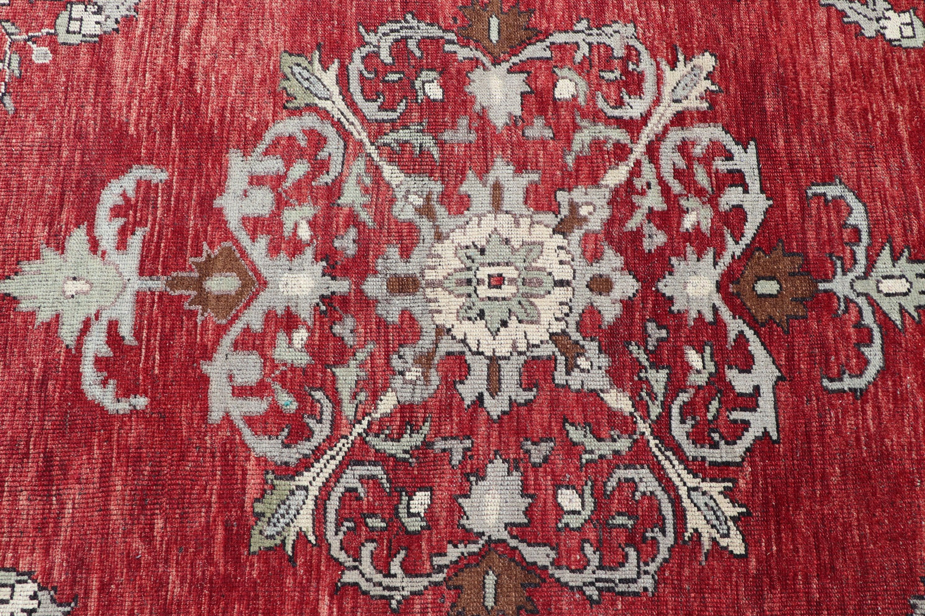 Vintage Decor Rugs, Vintage Rug, Bedroom Rug, Kitchen Rug, Turkish Rug, Red  4.1x8 ft Area Rug, Oushak Rug, Rugs for Floor