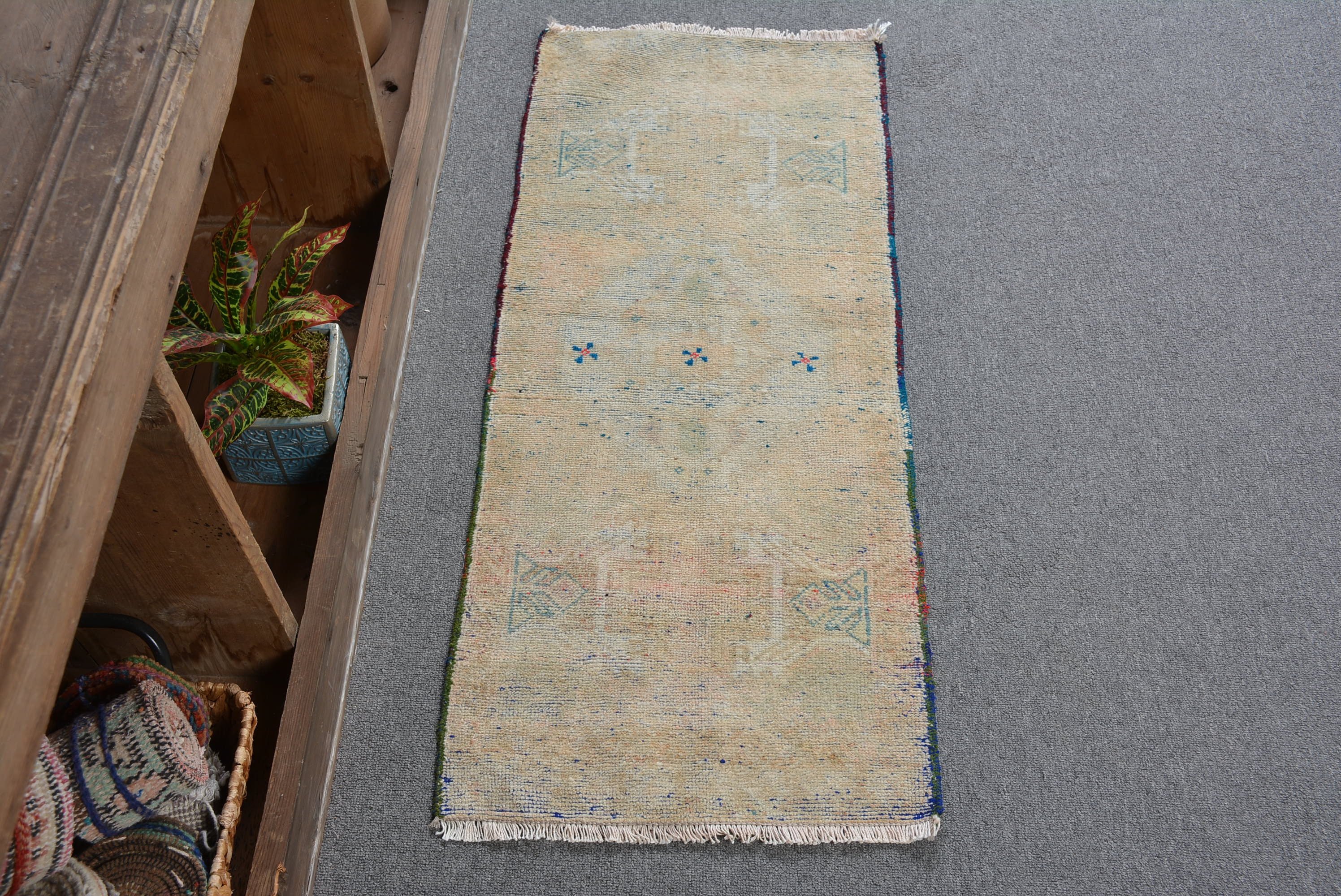 Rugs for Kitchen, Floor Rug, 1.5x3.3 ft Small Rugs, Entry Rugs, Bedroom Rugs, Handwoven Bath Mat Rug, Pastel Rug, Vintage Rug, Turkish Rugs