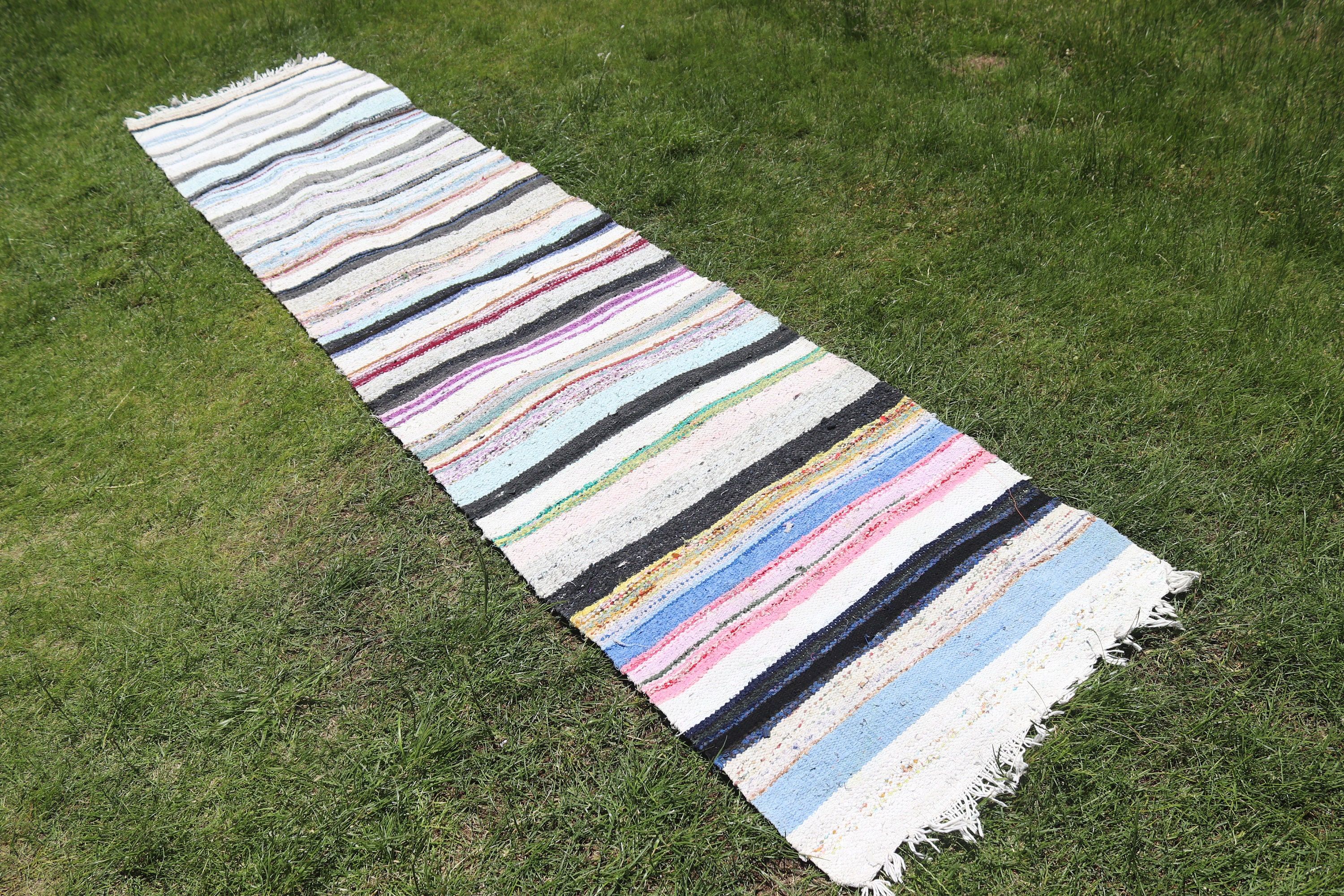 Siyah Anadolu Halısı, Modern Halılar, Türk Halısı, Kilim, Oryantal Halı, 2.4x10.5 ft Yolluk Halısı, Vintage Halılar, Merdiven Halıları, Koridor Halısı