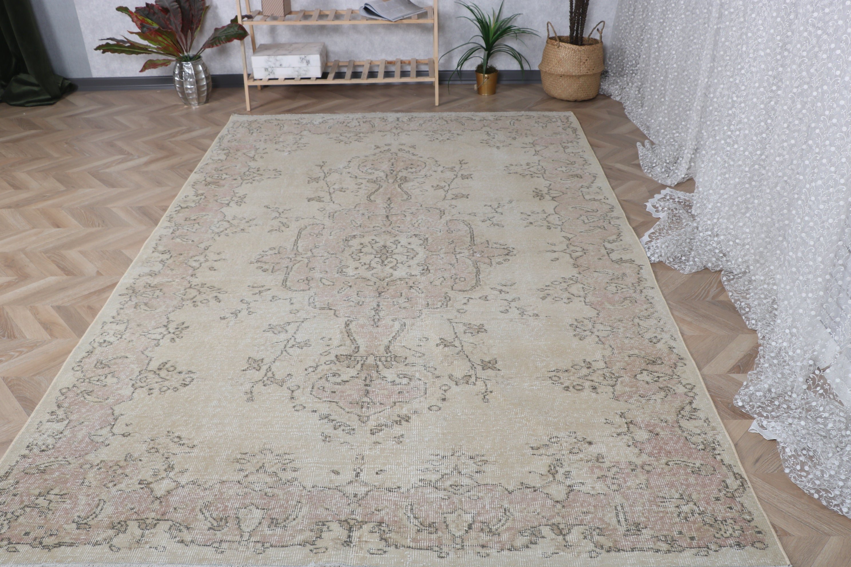 Vintage Halı, Salon Halısı, Dekoratif Halı, Türk Halısı, Kahverengi Oryantal Halılar, Havalı Halı, Oturma Odası Halısı, Ev Dekor Halıları, 5,9x9,5 ft Büyük Halılar