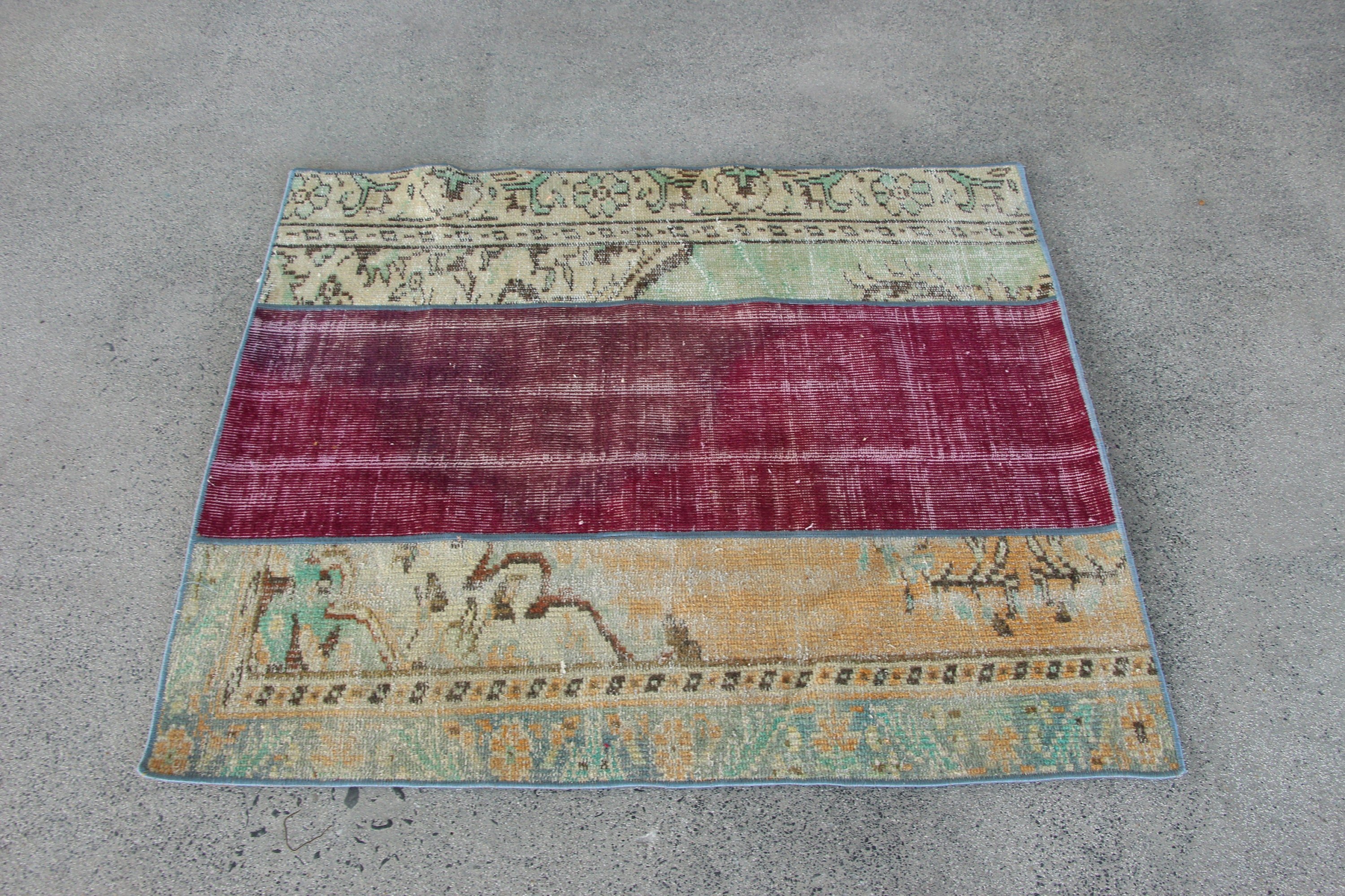 Vintage Rug, Turkish Rug, Bedroom Rugs, Bath Rug, Door Mat Rug, Purple  3.3x3.7 ft Small Rug, Flatweave Rug, Oriental Rugs