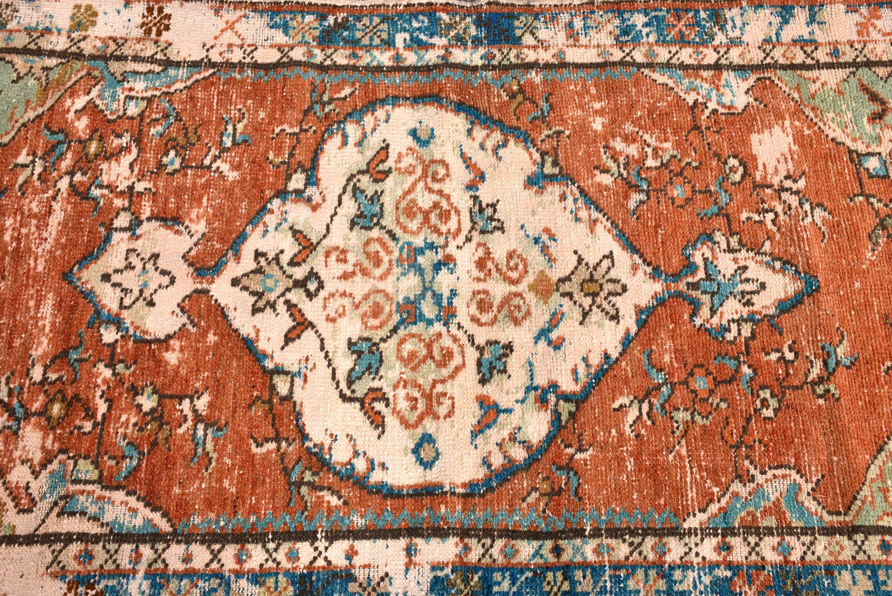 Cool Rug, Vintage Rug, Kitchen Rug, 2.8x5.2 ft Small Rugs, Turkish Rugs, Floor Rugs, Home Decor Rugs, Orange Statement Rugs, Car Mat Rugs