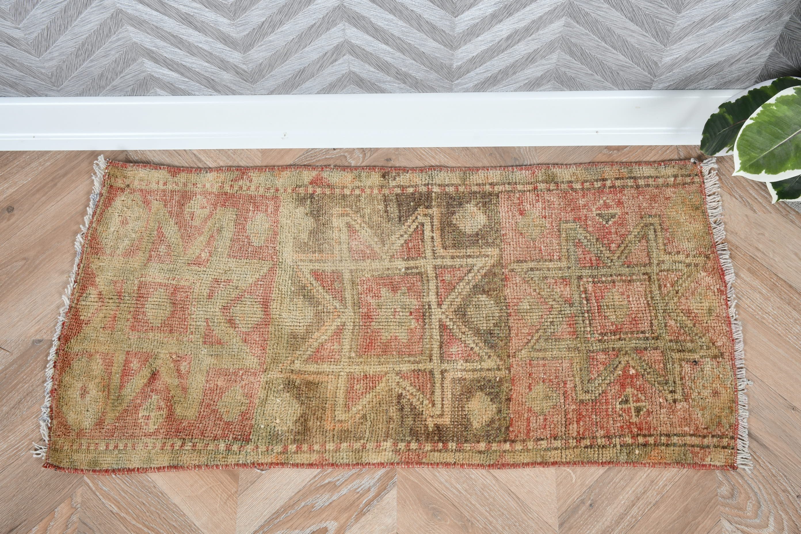 Nomadic Rug, Vintage Rug, 1.3x2.8 ft Small Rug, Door Mat Rugs, Bedroom Rug, Antique Rug, Brown Moroccan Rug, Rugs for Nursery, Turkish Rug