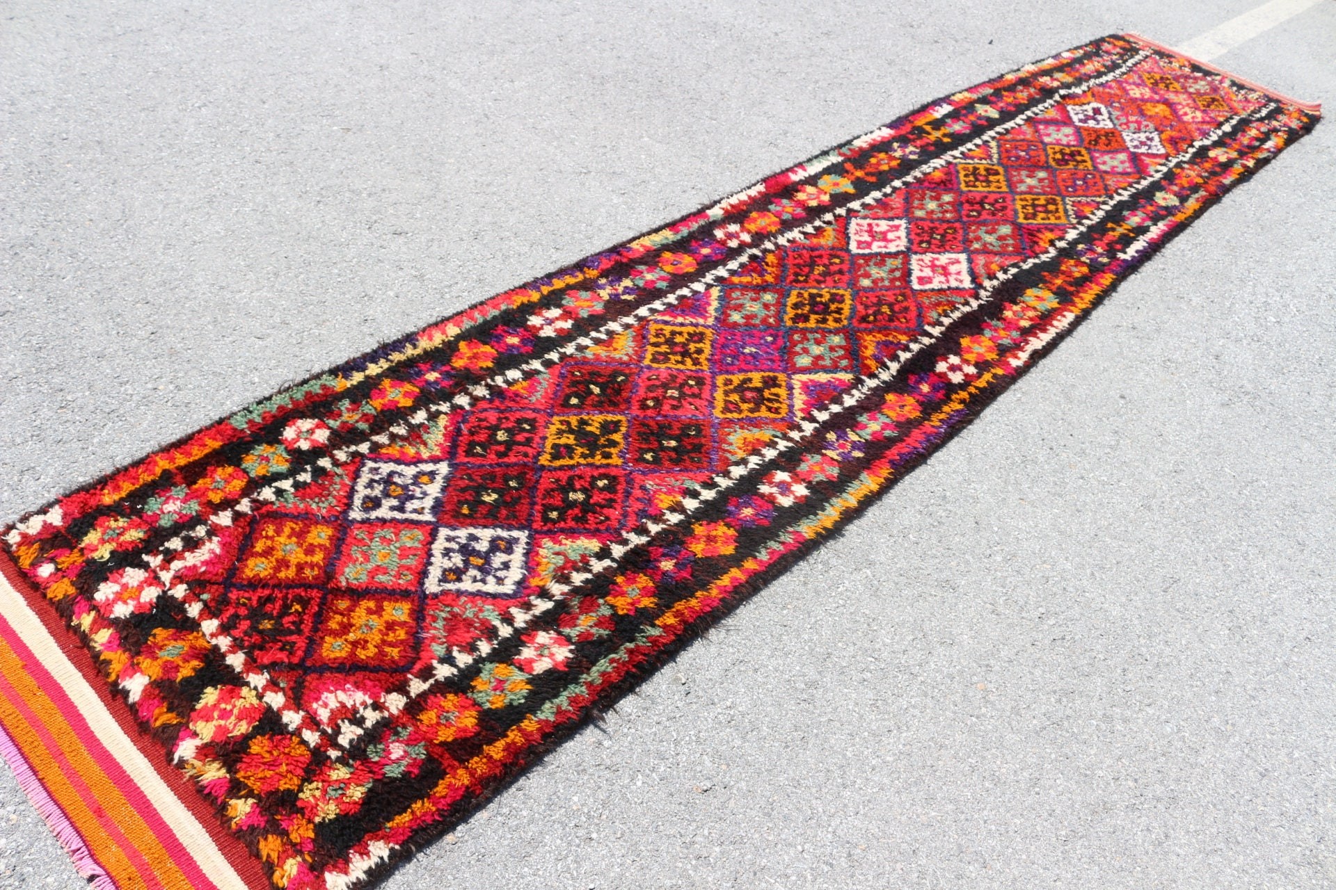 Antique Rug, Red Floor Rug, Hallway Rugs, Anatolian Rug, Vintage Rugs, Stair Rug, Turkish Rug, Rugs for Hallway, 2.7x15.2 ft Runner Rug