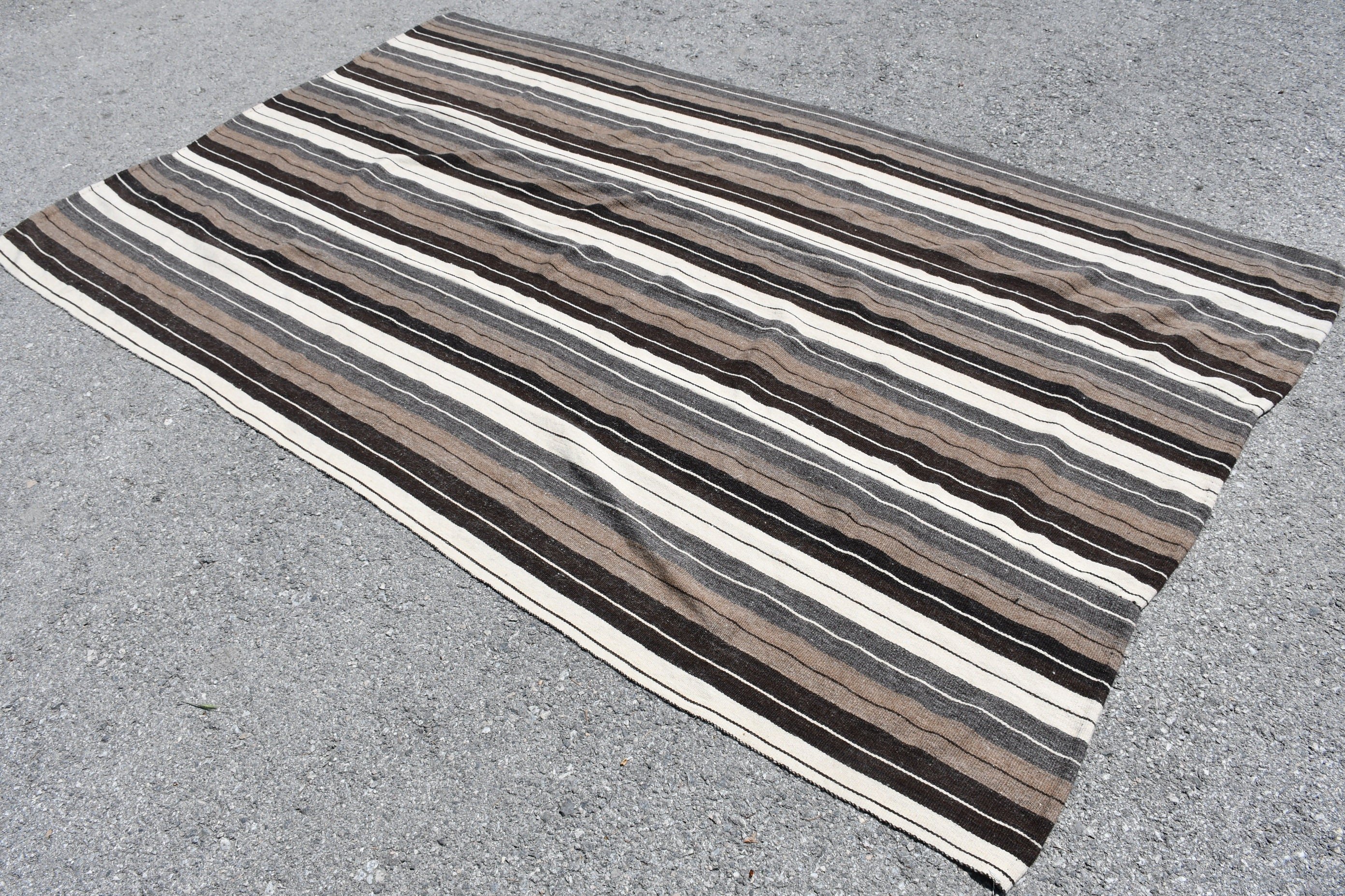 Kitchen Rug, Dining Room Rug, 5.2x8.6 ft Large Rug, Oushak Rug, White Home Decor Rug, Kilim, Turkish Rug, Living Room Rugs, Vintage Rugs