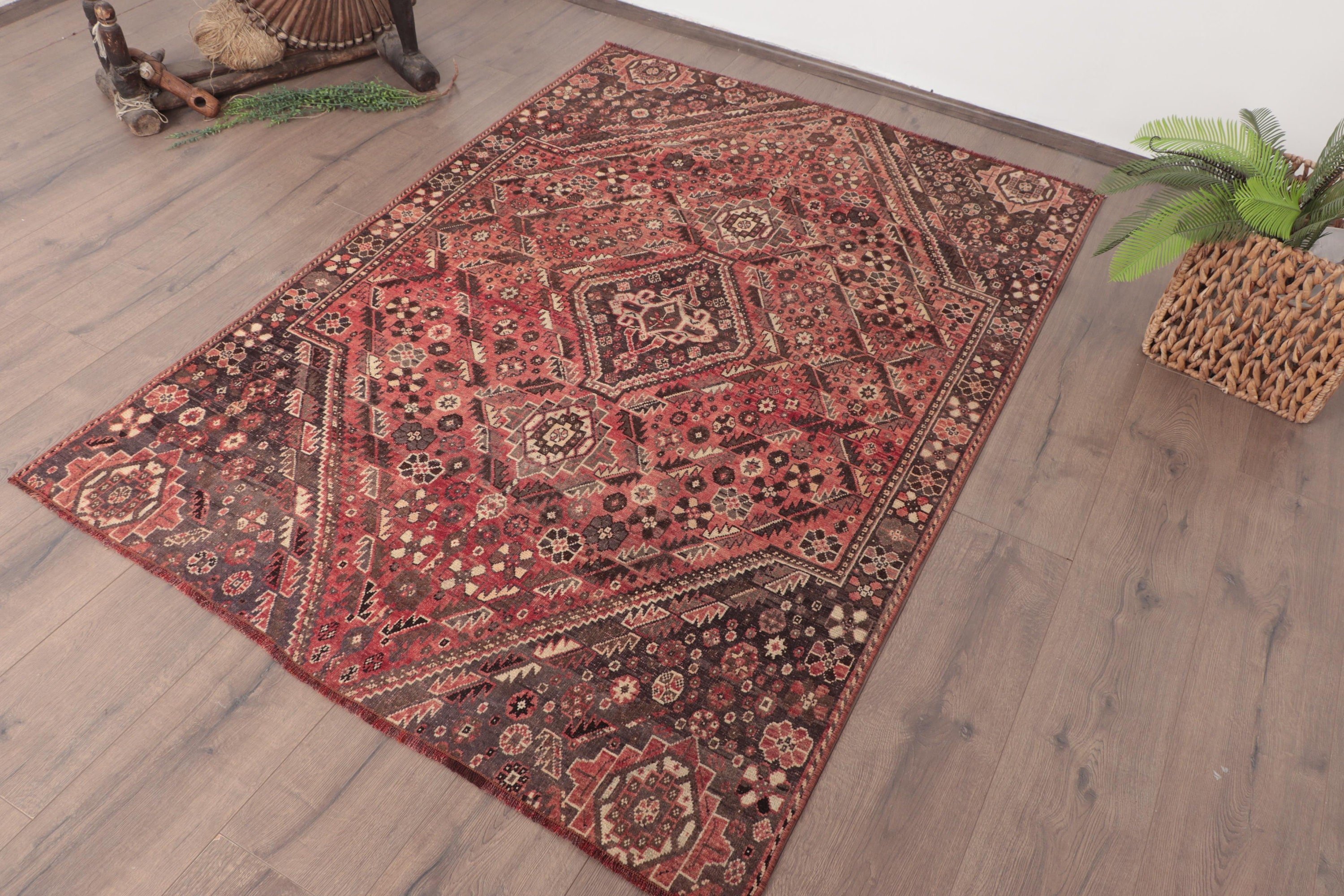 Yün Halılar, Giriş Halısı Halıları, 4x5,8 ft Aksan Halıları, Mutfak Halısı, Dekoratif Halılar, Kırmızı Yer Halısı, Vintage Halı, Yatak Odası Halısı, Türk Halısı