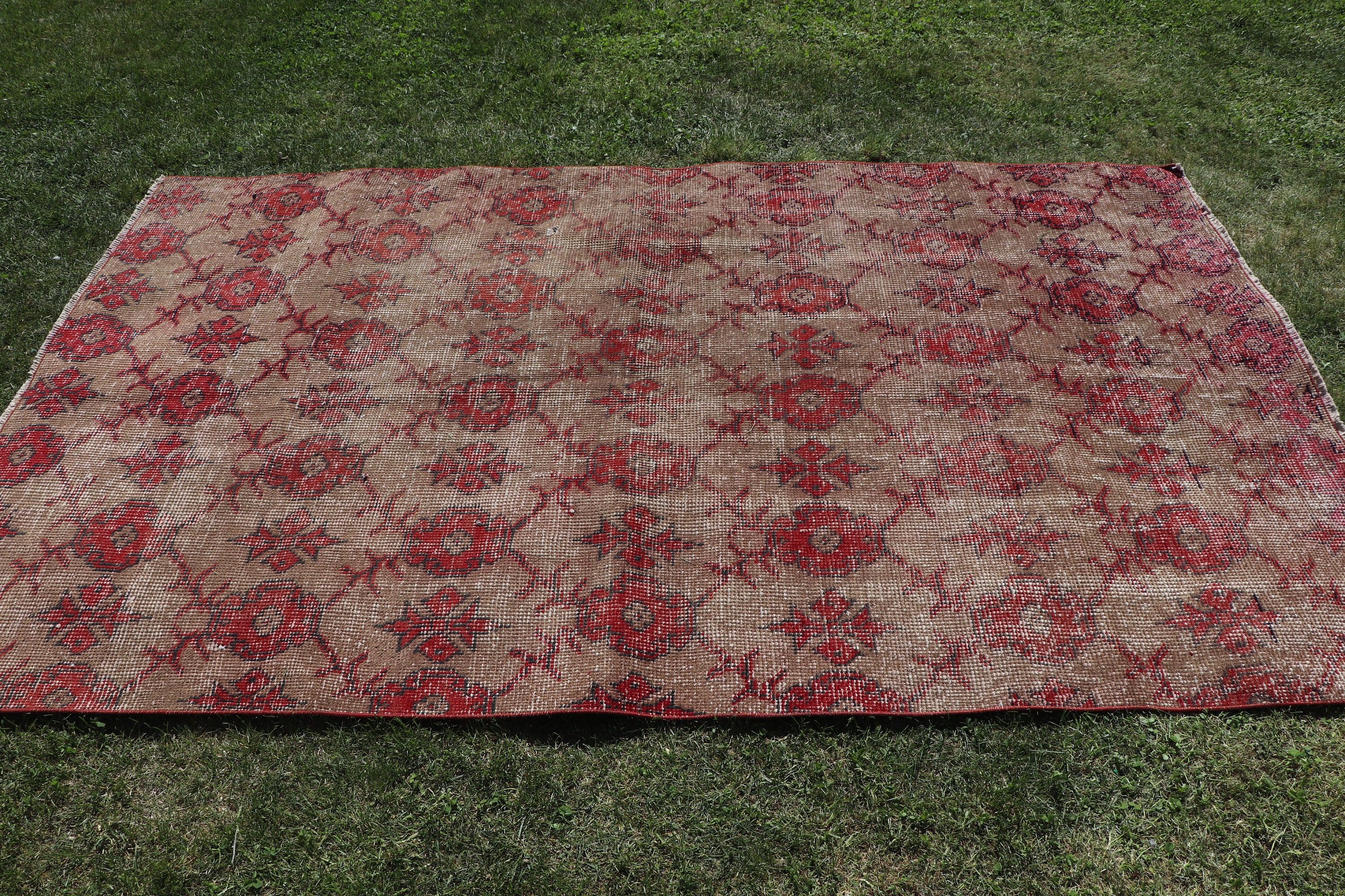 Boho Bölge Halısı, Sanatsal Halı, Vintage Halı, Mutfak Halısı, Kahverengi Açıklama Halıları, Oryantal Halı, Çocuk Halıları, Türk Halıları, 4,2x7,1 ft Alan Halıları