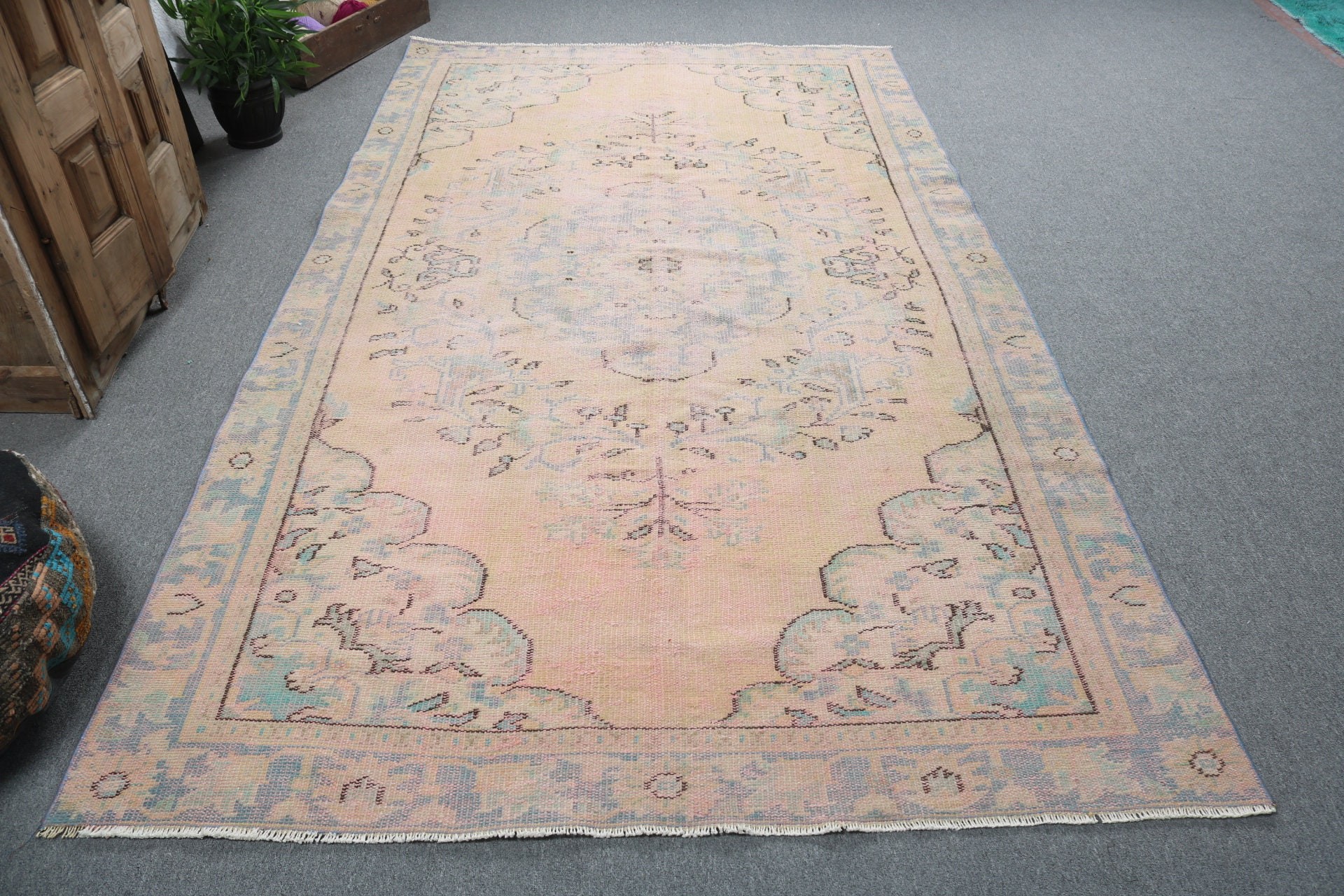 Yatak Odası Halıları, Yemek Odası Halısı, Vintage Halılar, 5.6x9.7 ft Büyük Halılar, Türk Halısı, Salon Halıları, Turuncu El Dokuma Halılar, El Dokuma Halılar