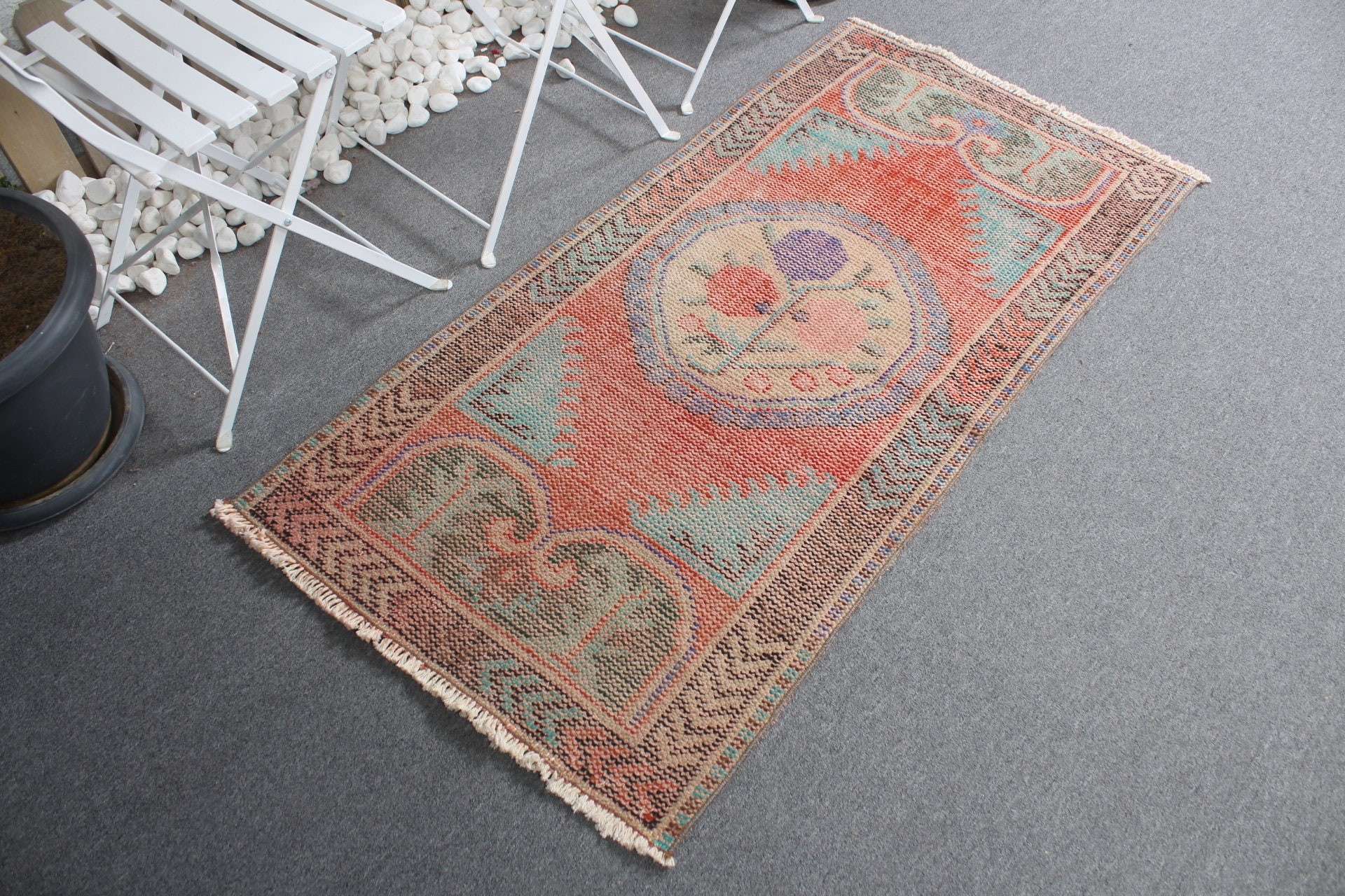 Door Mat Rug, Vintage Rug, Wall Hanging Rug, Home Decor Rugs, Art Rug, 2.5x4.9 ft Small Rug, Red Home Decor Rug, Turkish Rug, Anatolian Rug