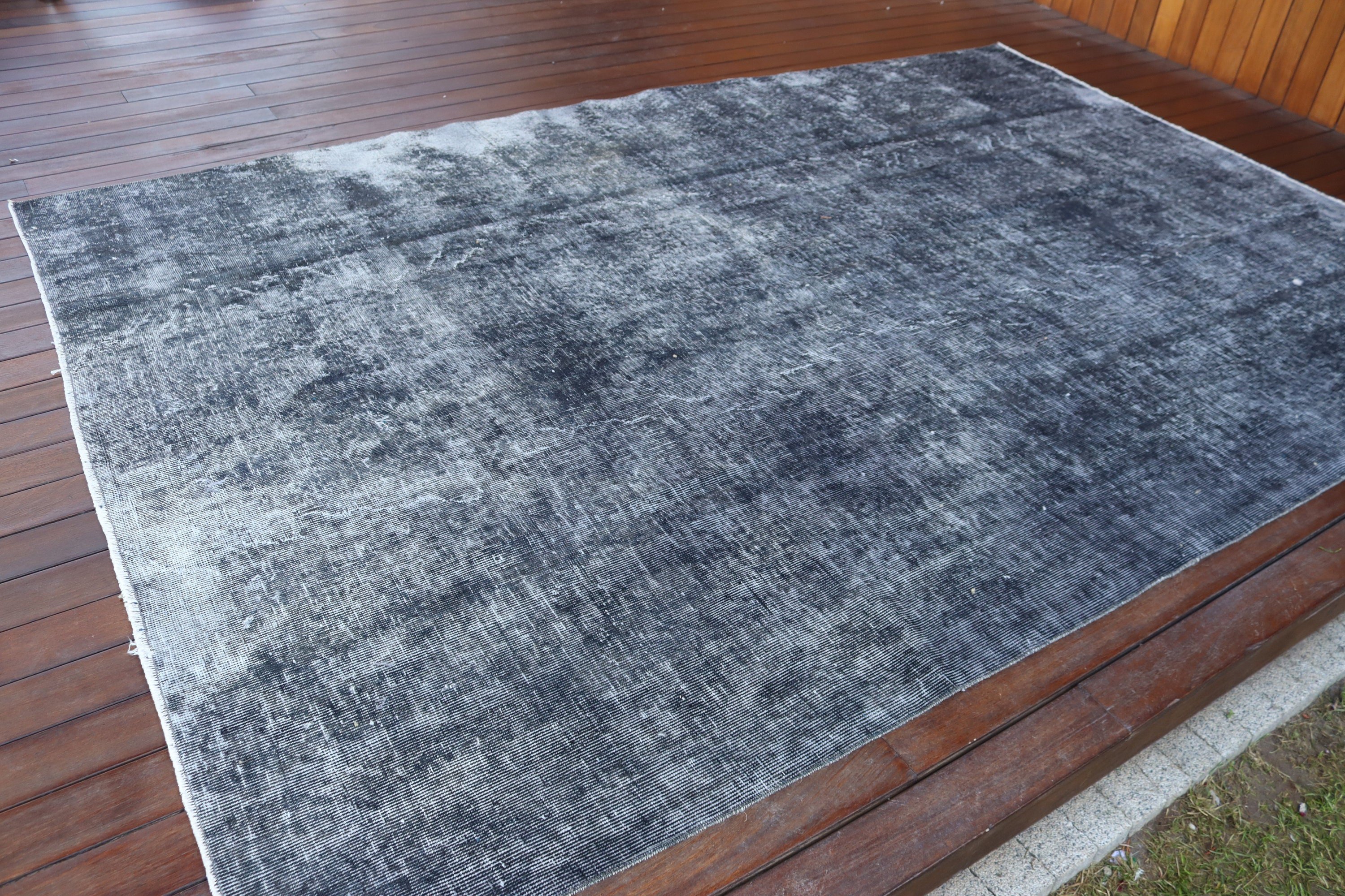 Turkish Rugs, Living Room Rugs, Neutral Rug, 6.3x9.5 ft Large Rug, Artistic Rug, Vintage Rug, Antique Rug, Black Modern Rug, Bedroom Rugs