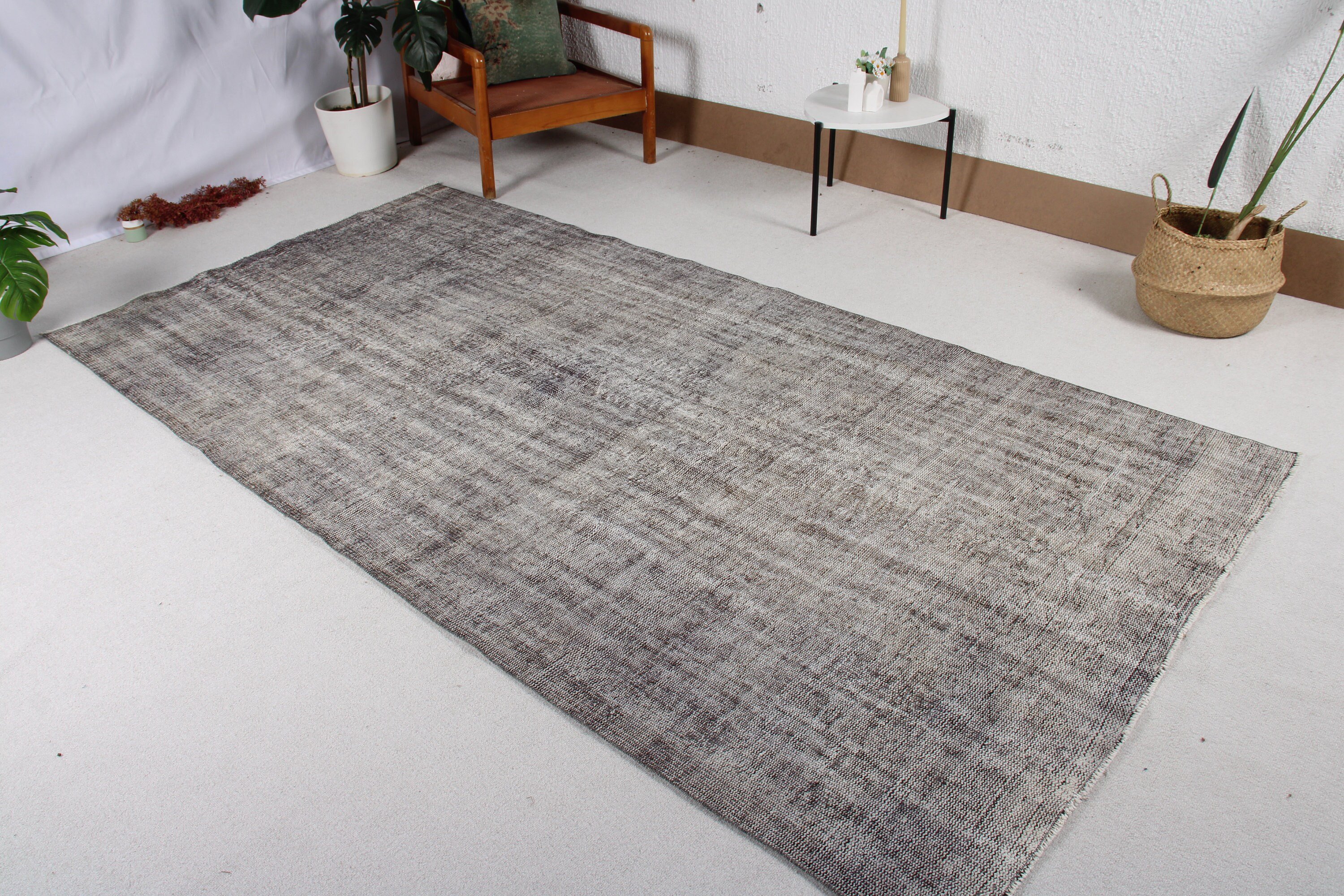 Vintage Rugs, Handwoven Rug, Floor Rugs, Large Vintage Rug, Gray Handwoven Rug, Large Boho Rug, Turkish Rugs, 4.9x9.4 ft Large Rugs