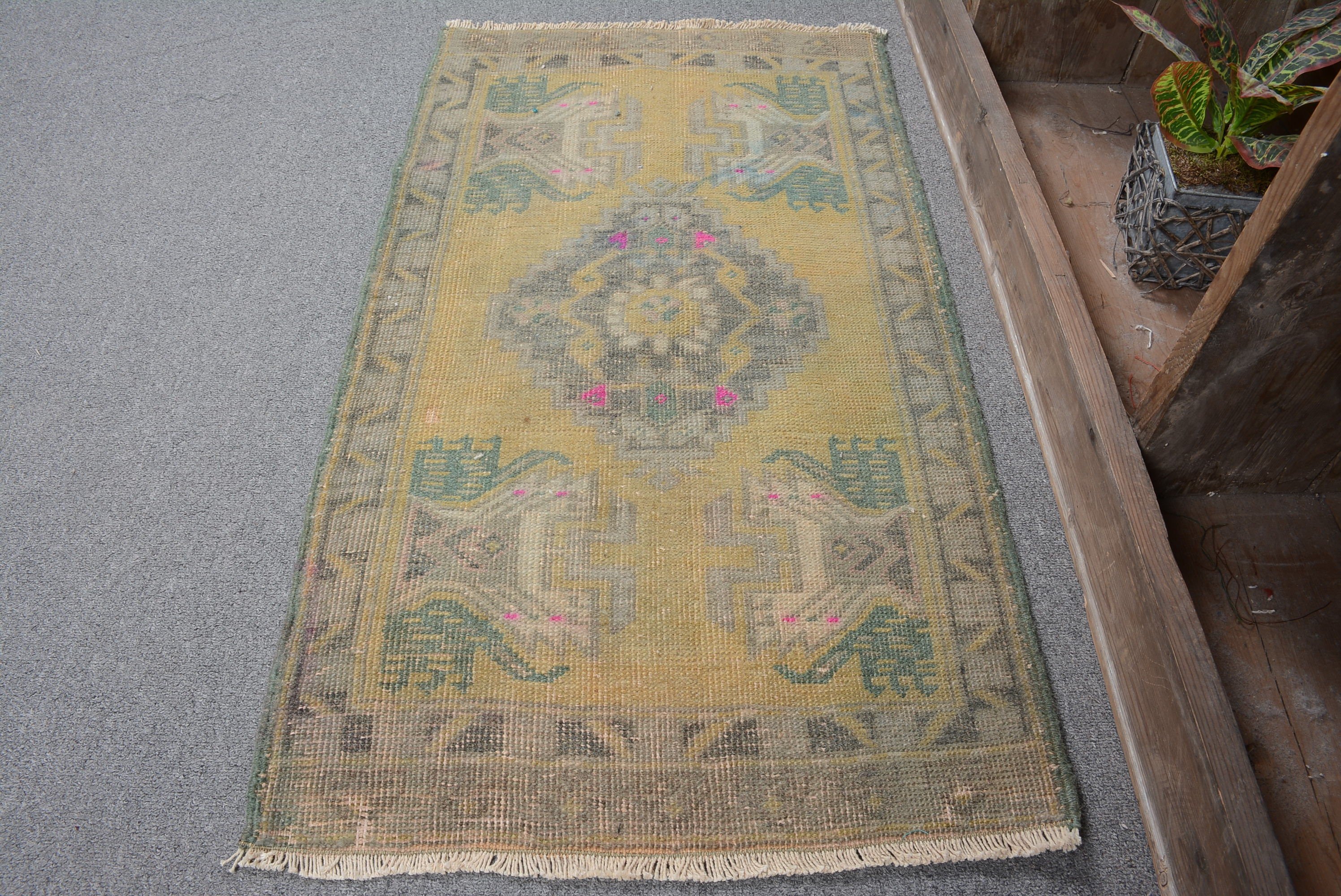 Cool Rug, Art Rug, Rugs for Nursery, 1.8x3.1 ft Small Rug, Green Floor Rug, Oriental Rug, Turkish Rug, Bath Rug, Vintage Rugs, Door Mat Rug