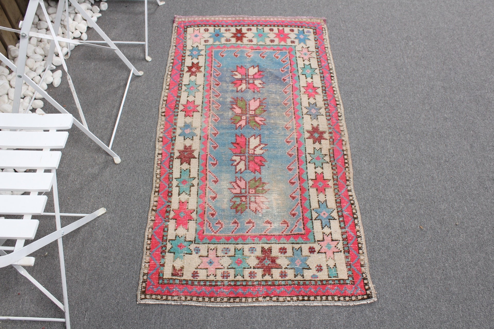 Vintage Rug, Turkish Rugs, Nursery Rug, Boho Rugs, Blue Wool Rugs, Moroccan Rugs, Kitchen Rugs, 2.3x4.4 ft Small Rug, Wall Hanging Rugs